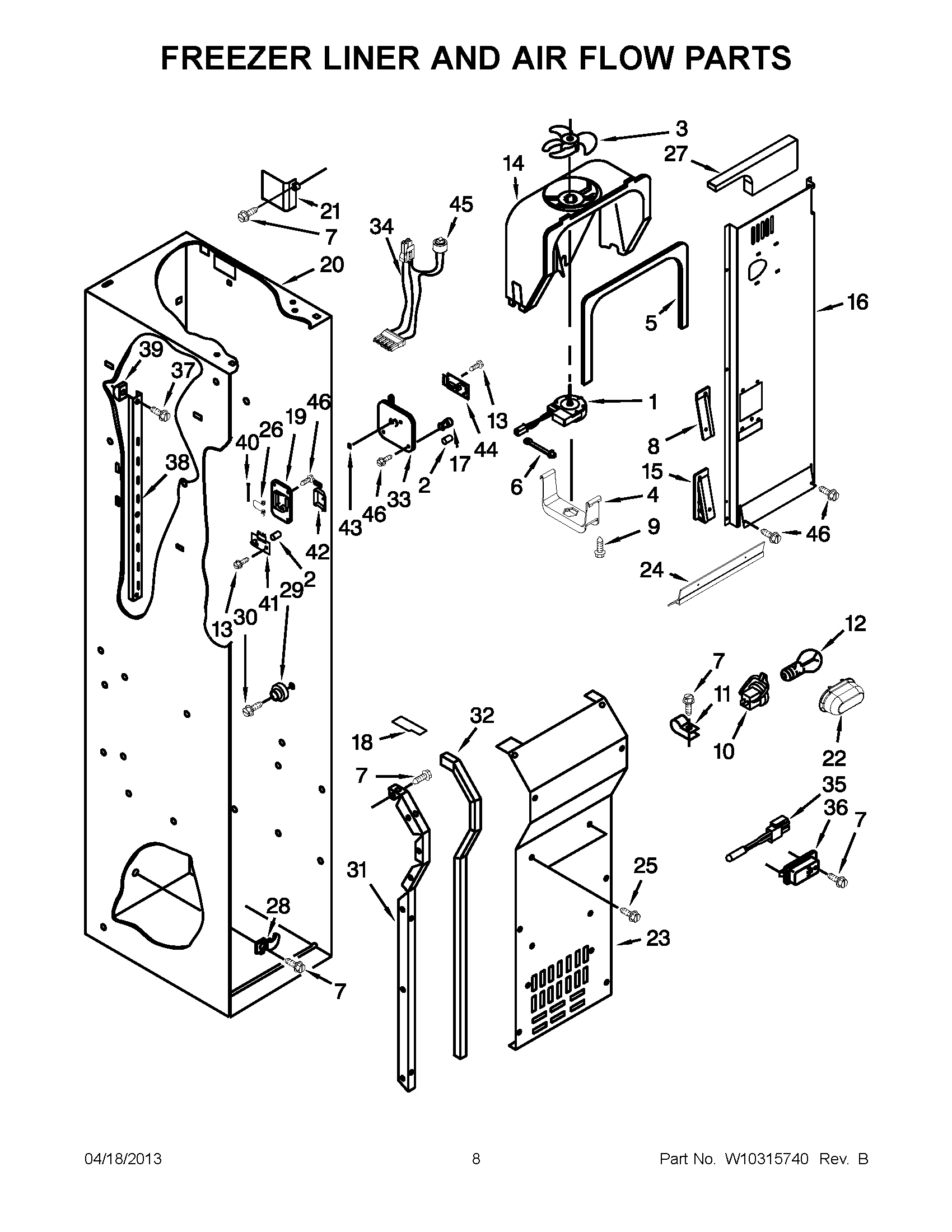 04 - FREEZER LINER AND AIR FLOW PARTS