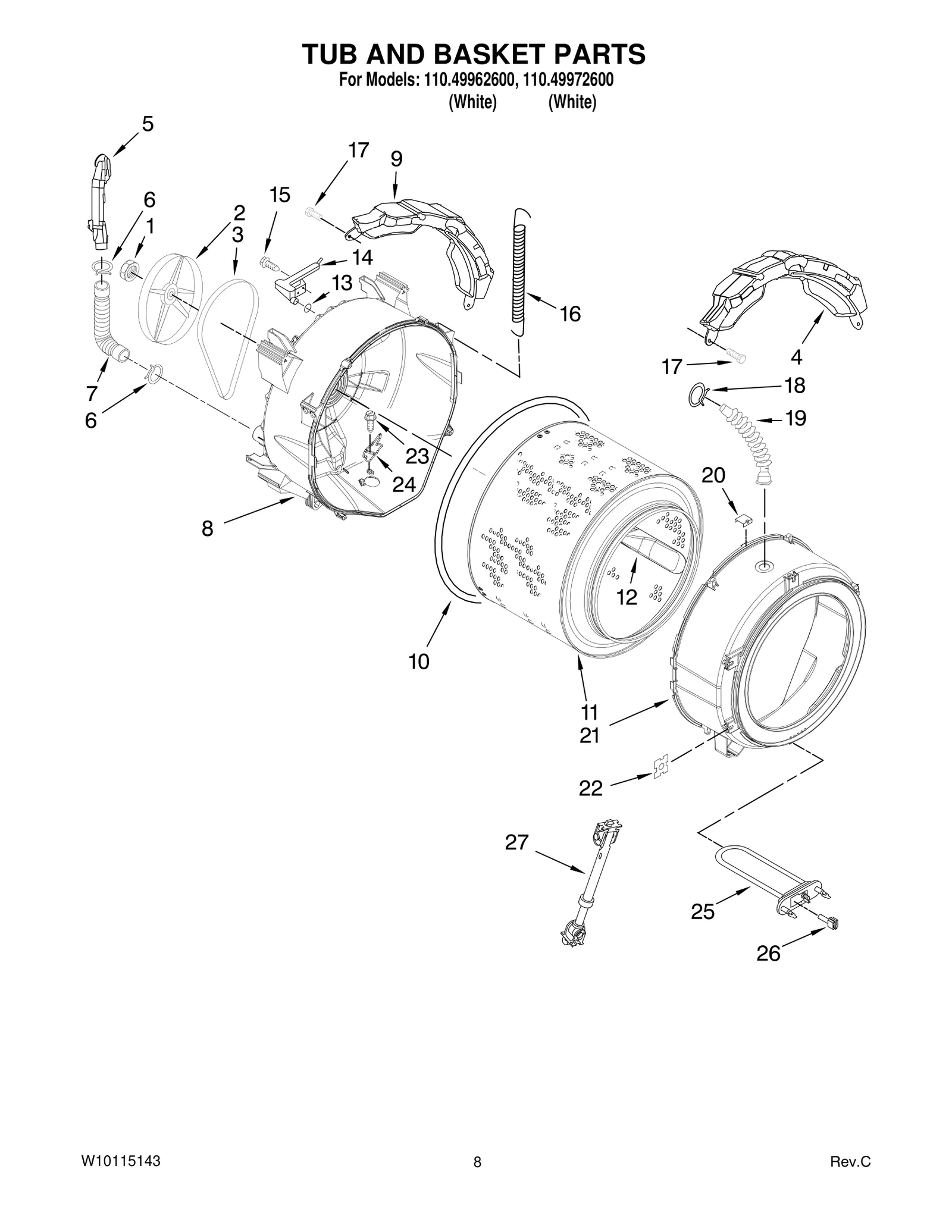 TUB AND BASKET PARTS