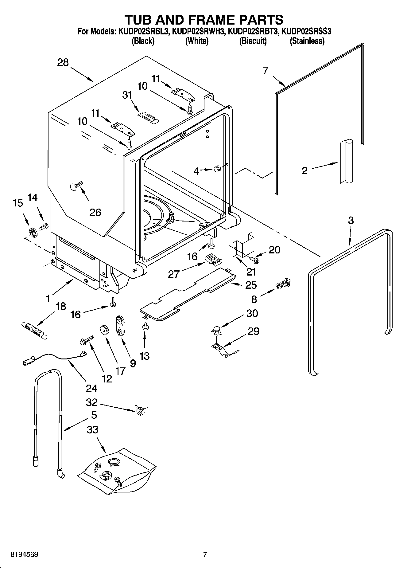 07 - TUB AND FRAME PARTS