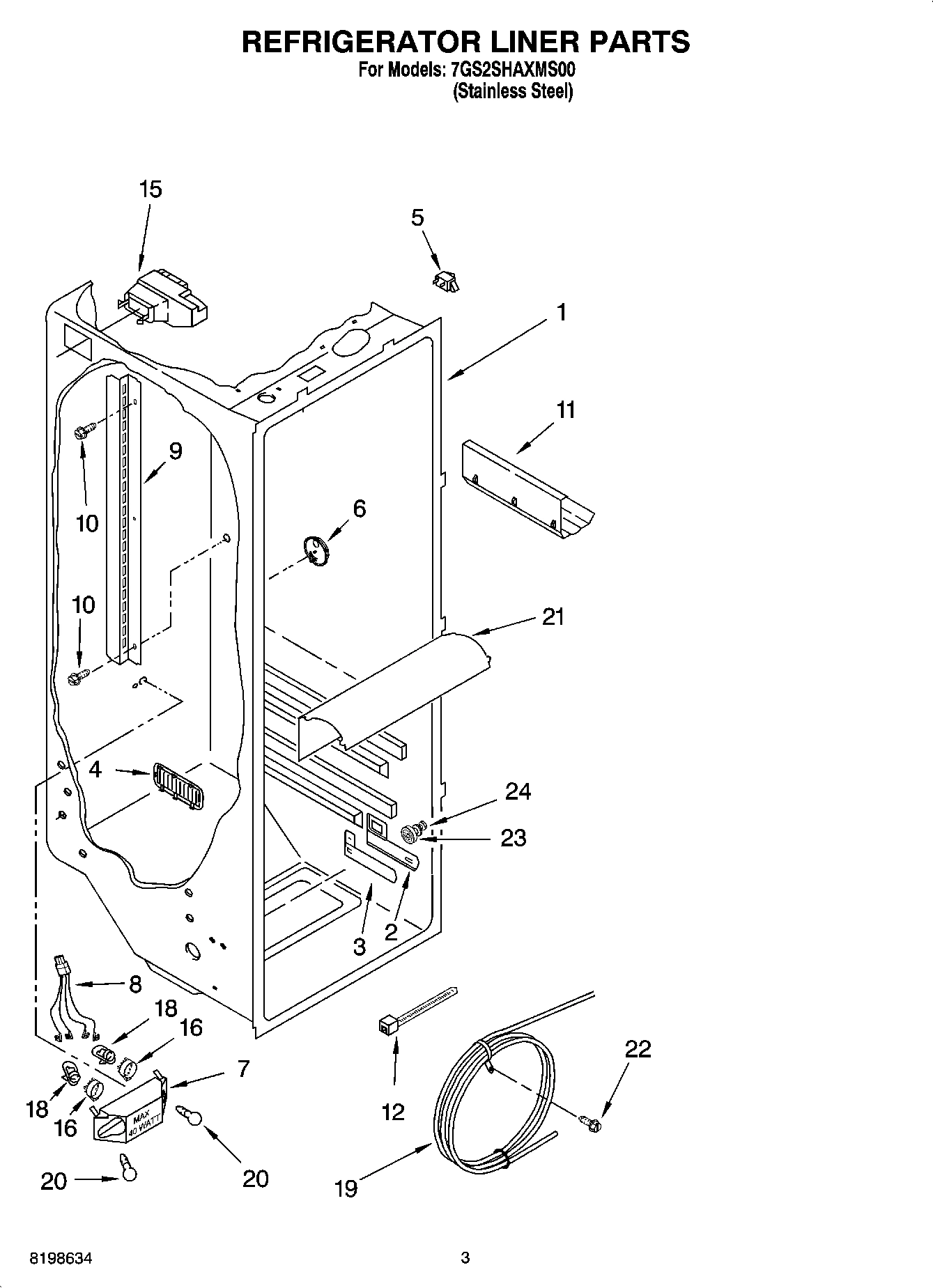 02 - REFRIGERATOR LINER PARTS
