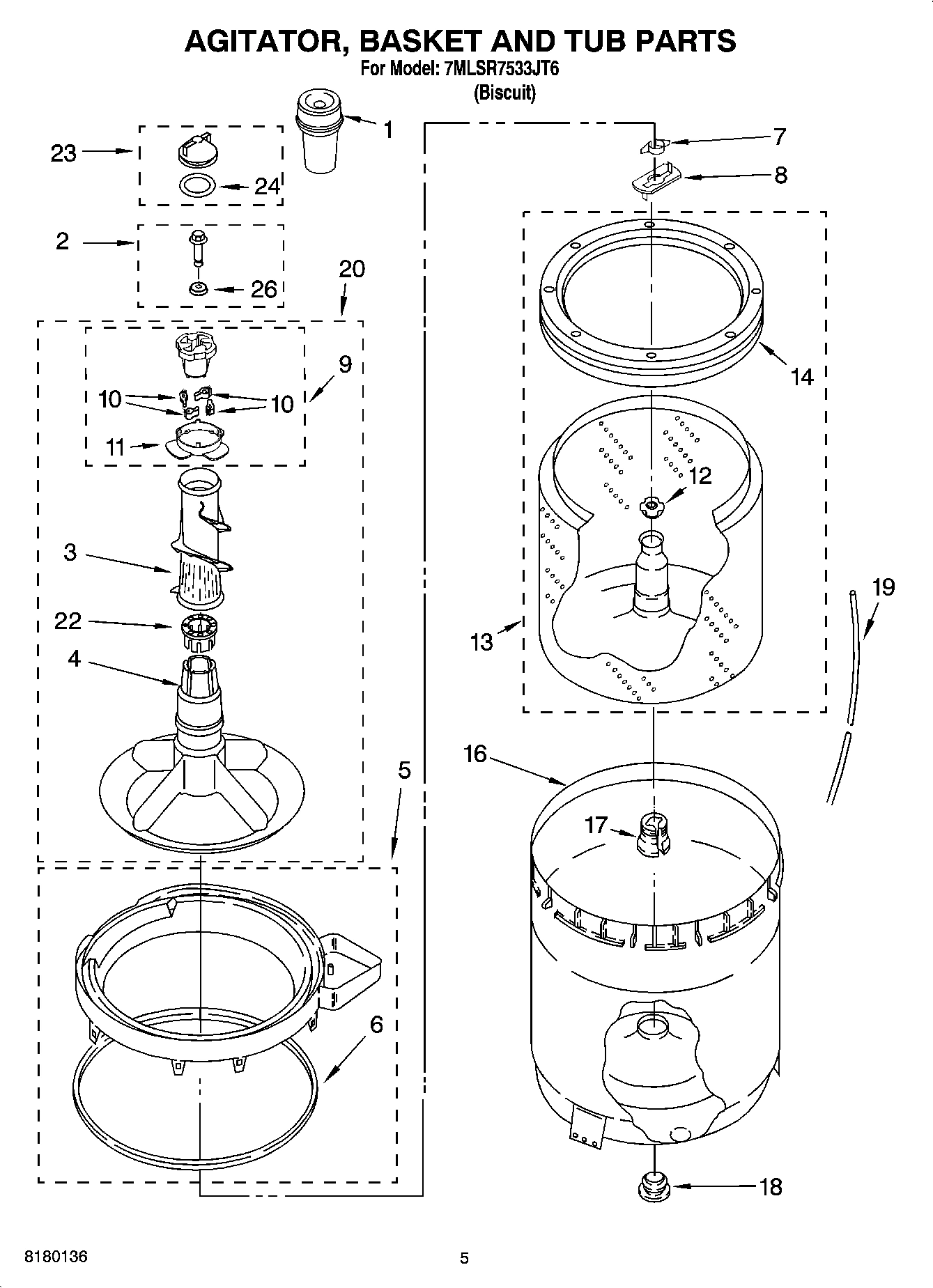 03 - AGITATOR, BASKET AND TUB PARTS