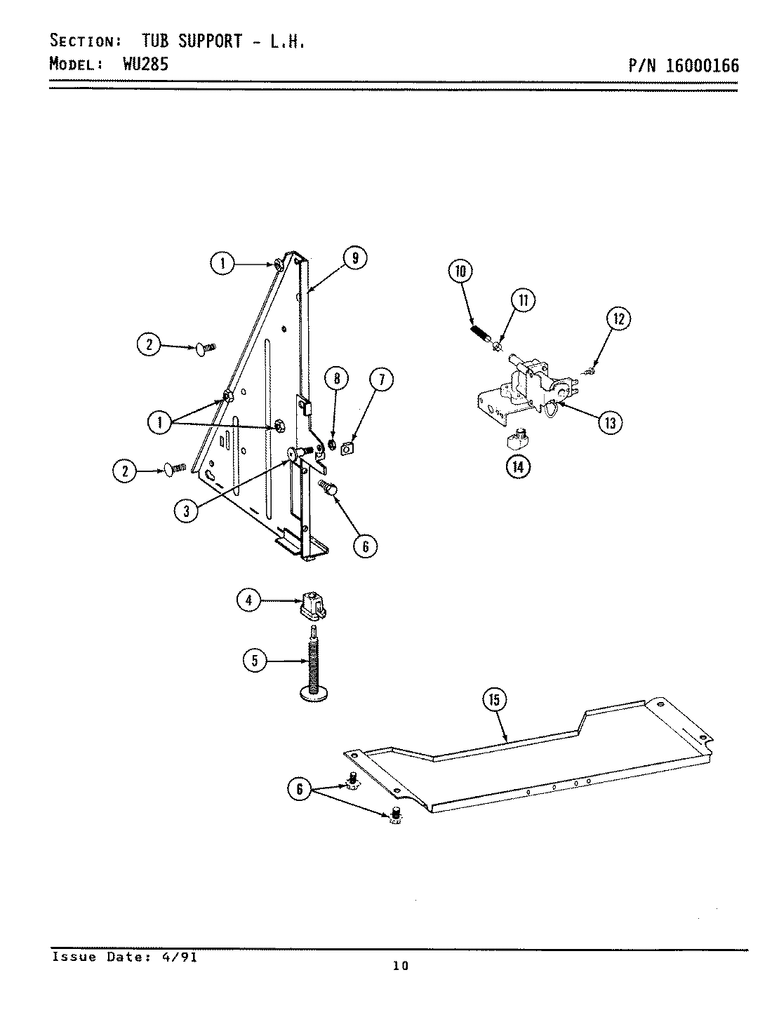 11 - TUB SUPPORT (LEFT)