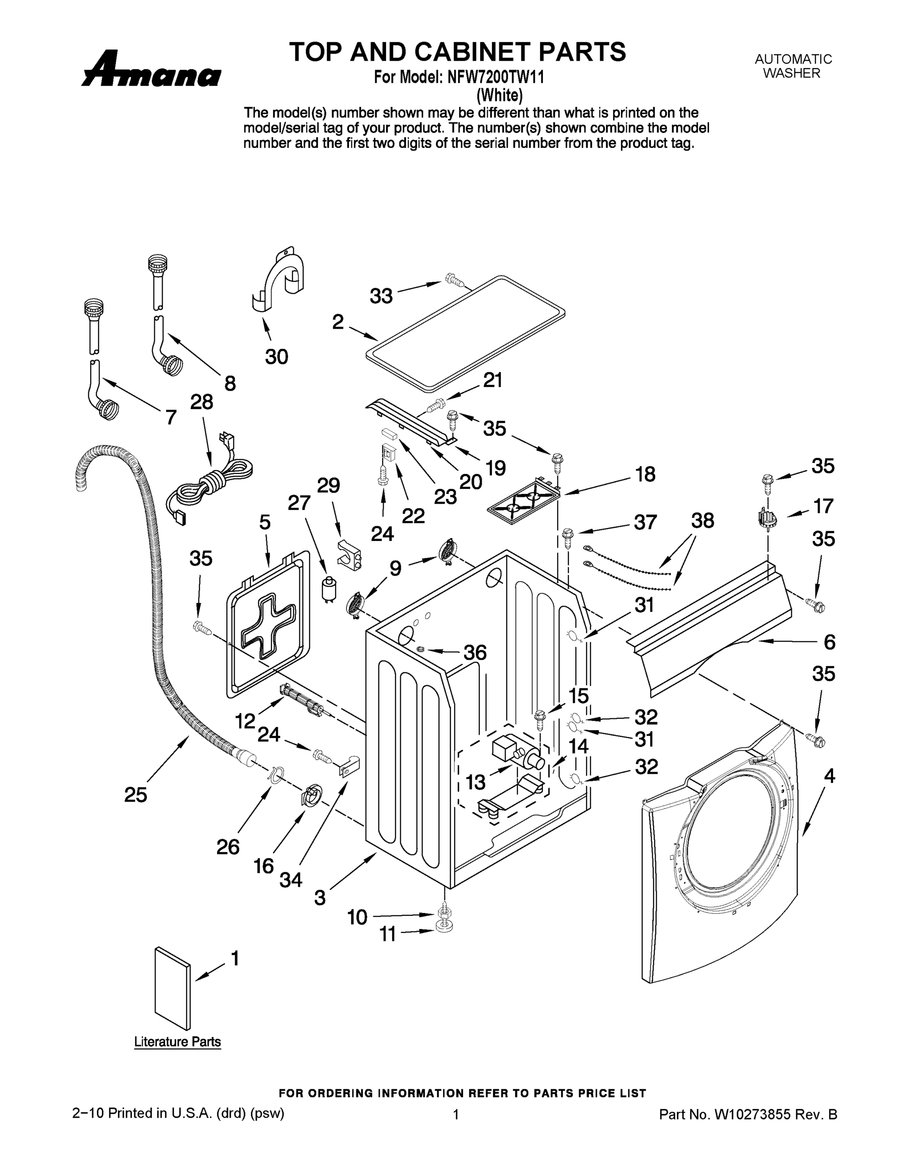 01 - TOP AND CABINET PARTS