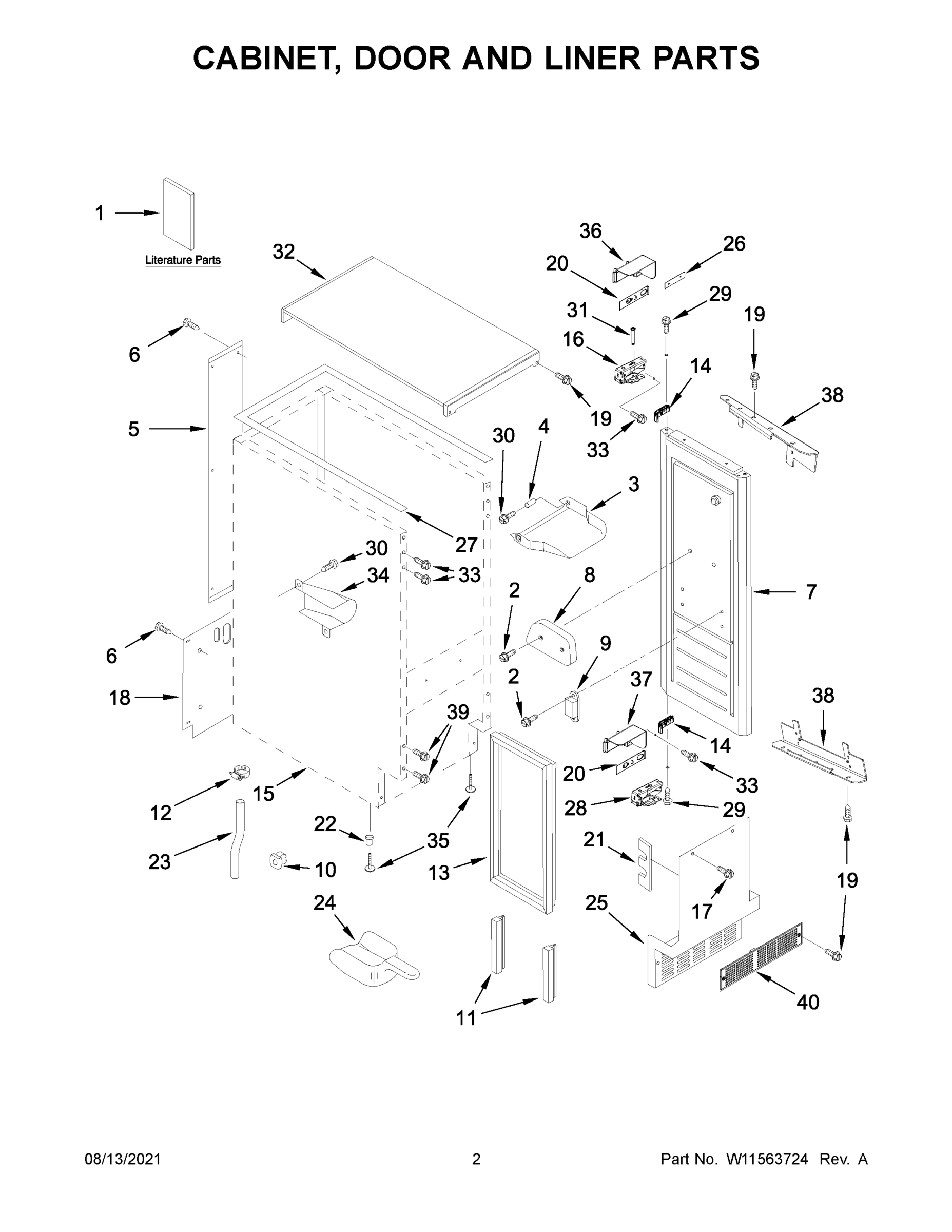 02 - CABINET, DOOR AND LINER PARTS