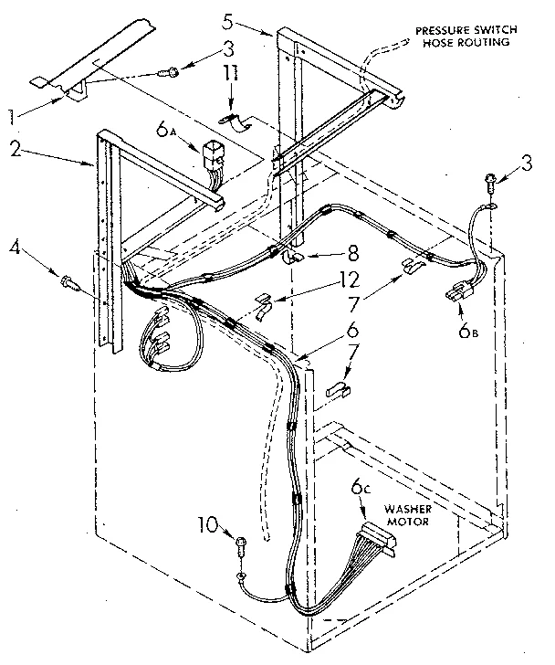 DRYER SUPPORT AND WASHER CABINET HARNESS