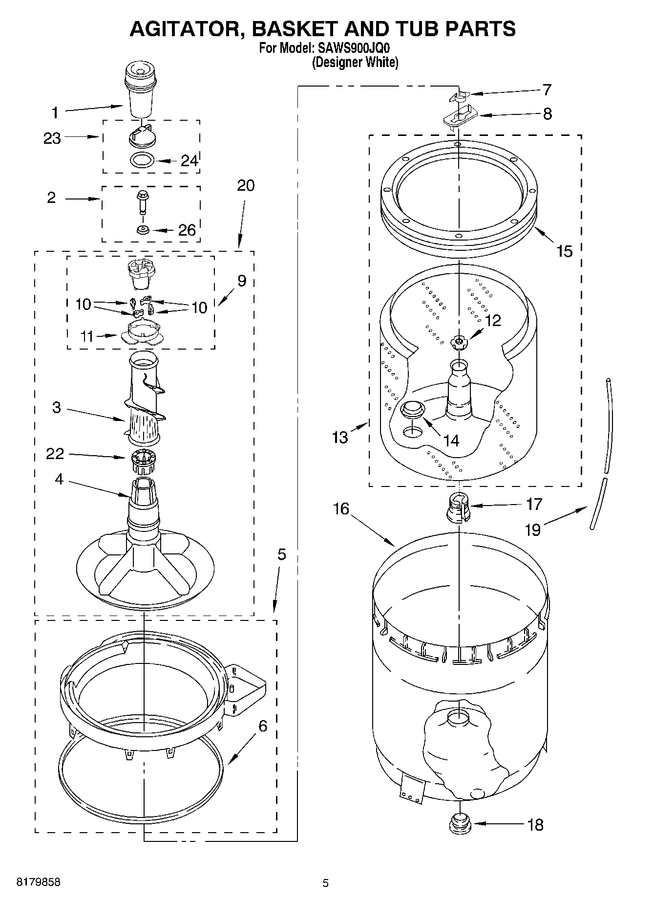 03 - AGITATOR, BASKET AND TUB