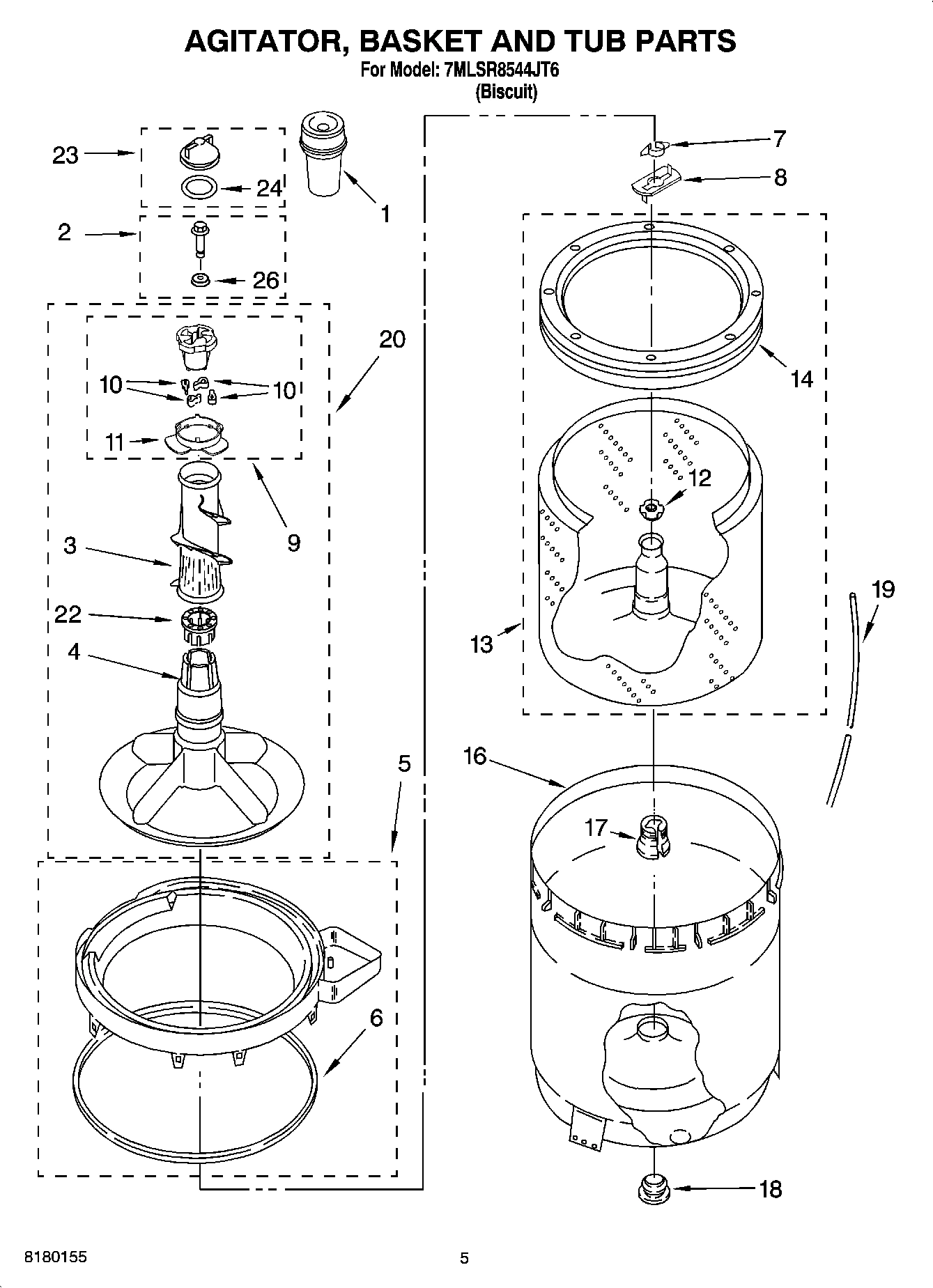03 - AGITATOR, BASKET AND TUB PARTS