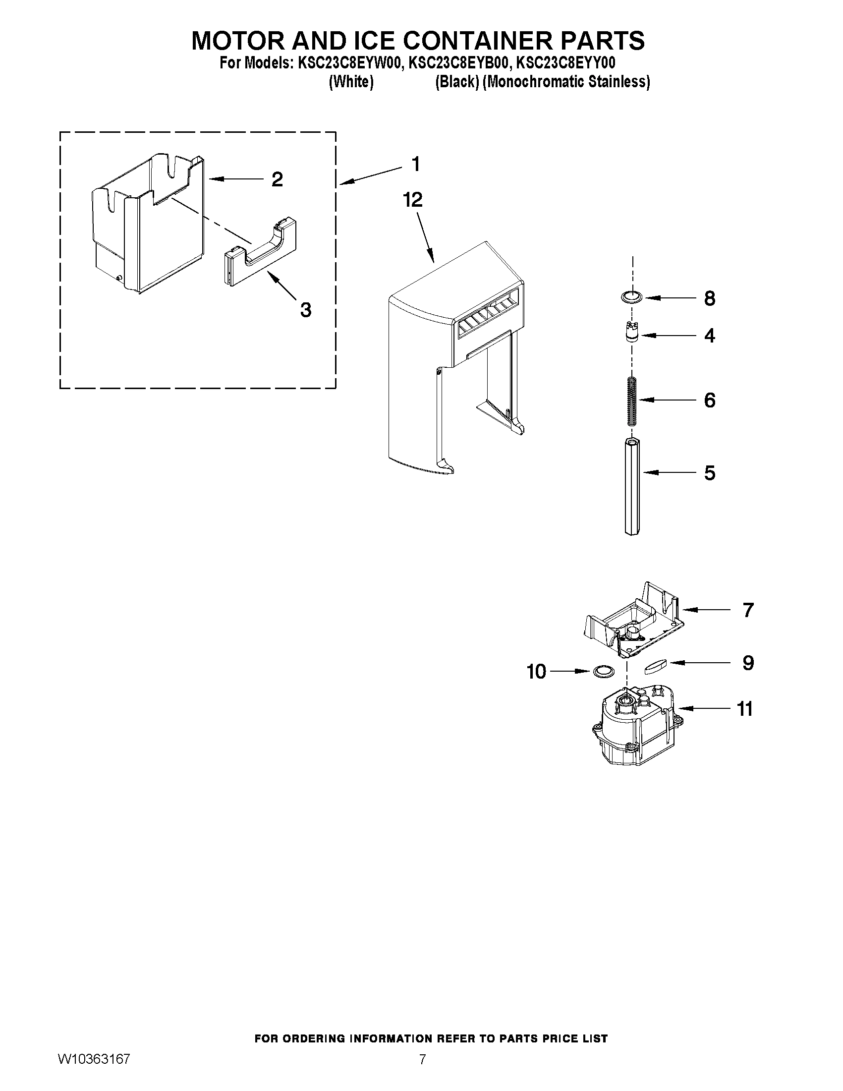 05 - MOTOR AND ICE CONTAINER PARTS