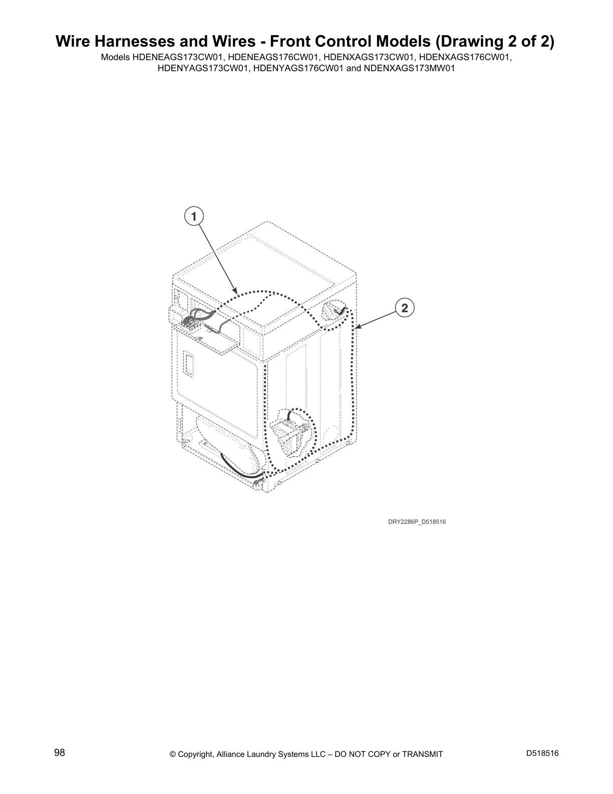 Wire Harnesses and Wires - Front Control Models (Drawing 2 of 2)