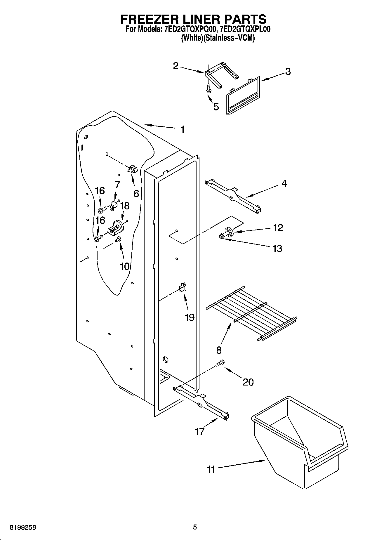 04 - FREEZER LINER PARTS