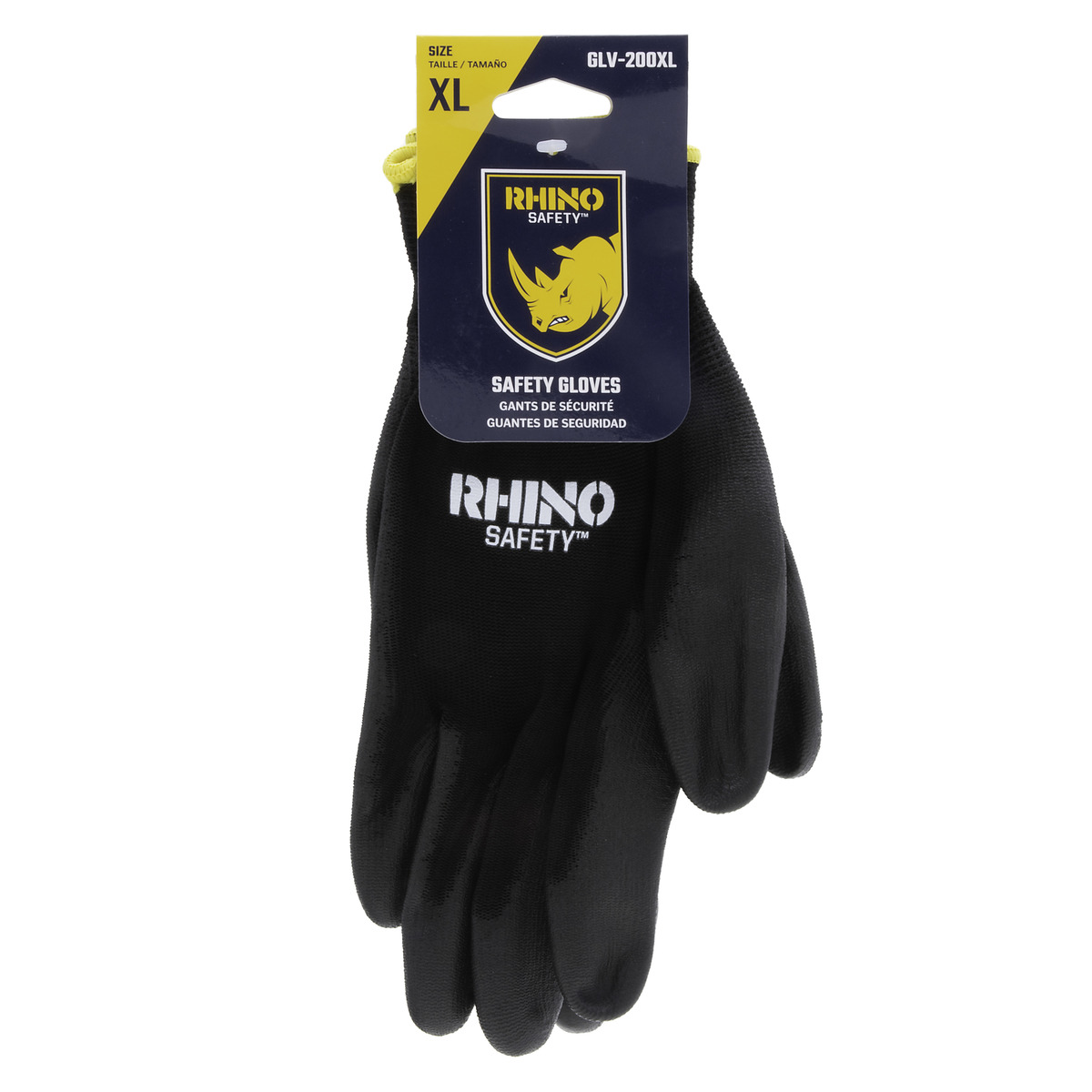 Global PUG PUG17-L Polyurethane Coated Nylon Work Gloves, Black