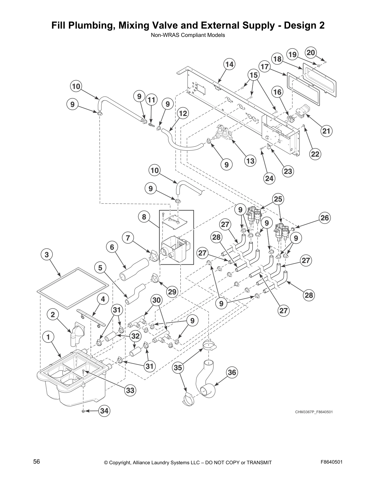 Fill Plumbing, Mixing Valve and External Supply - Design 2