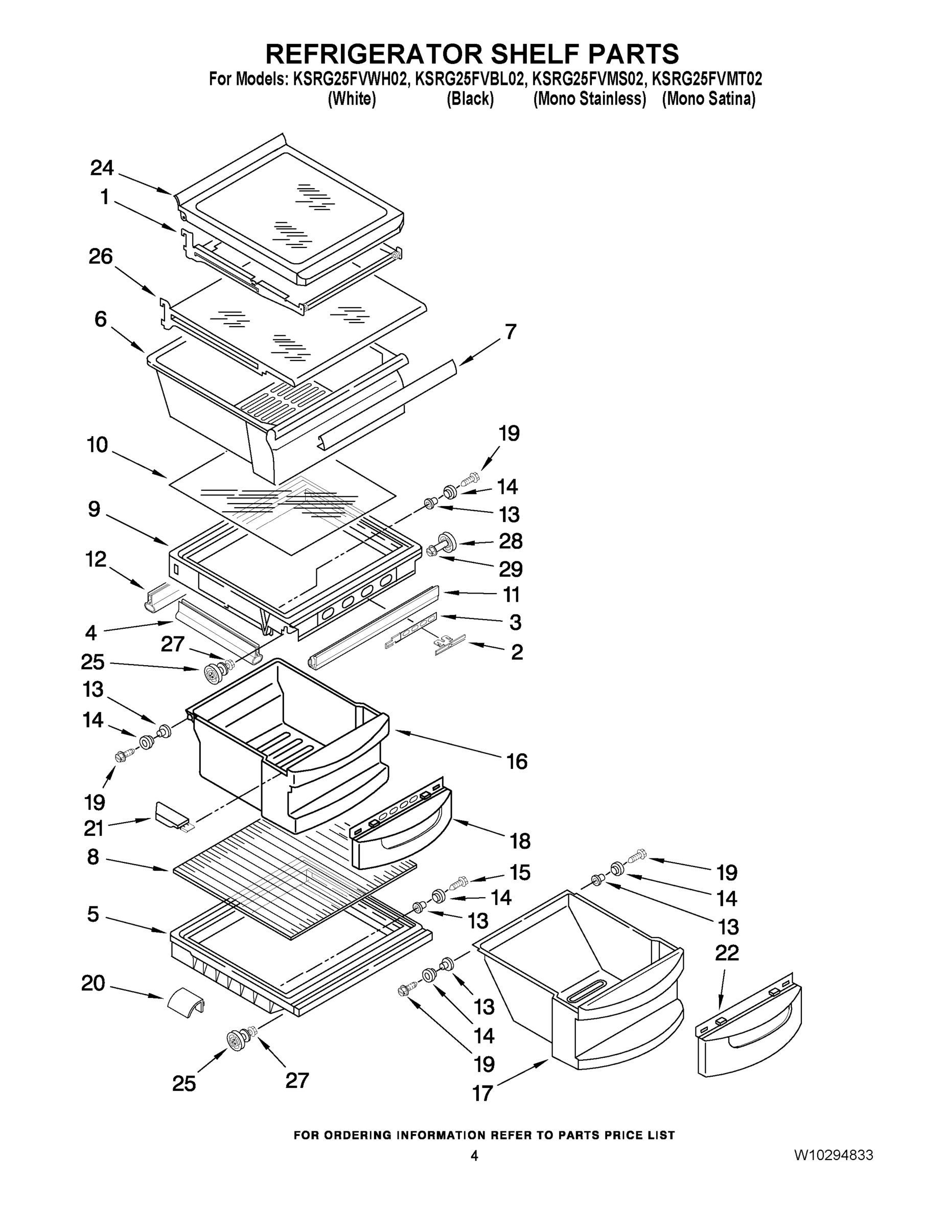 03 - REFRIGERATOR SHELF PARTS