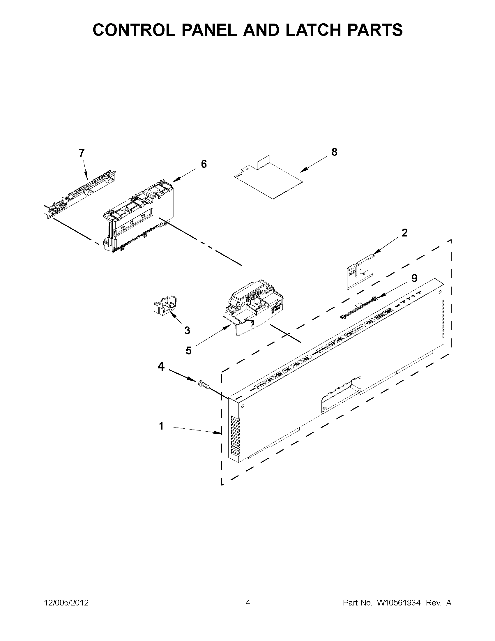 02 - CONTROL PANEL AND LATCH PARTS