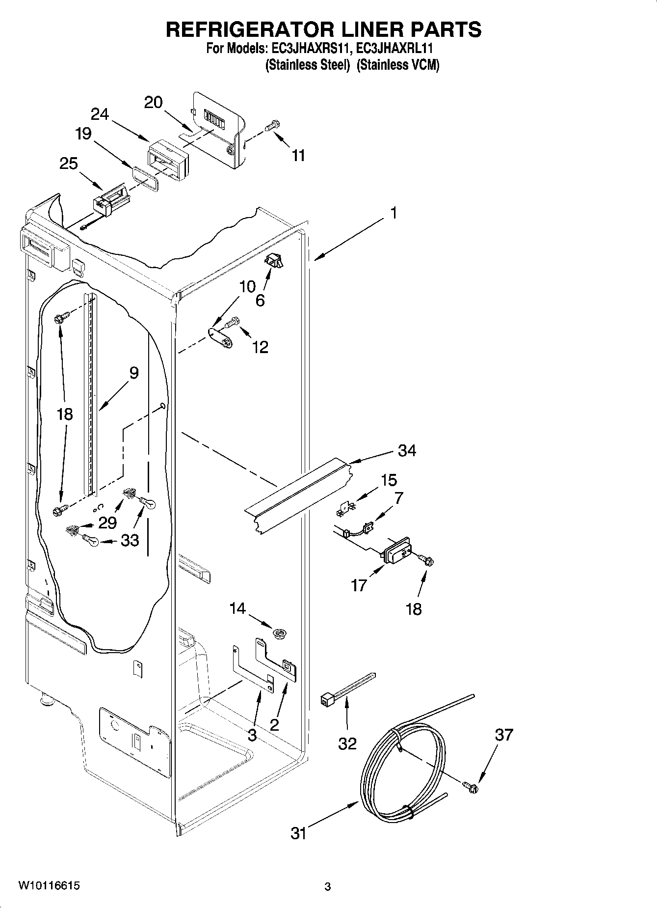 02 - REFRIGERATOR LINER PARTS