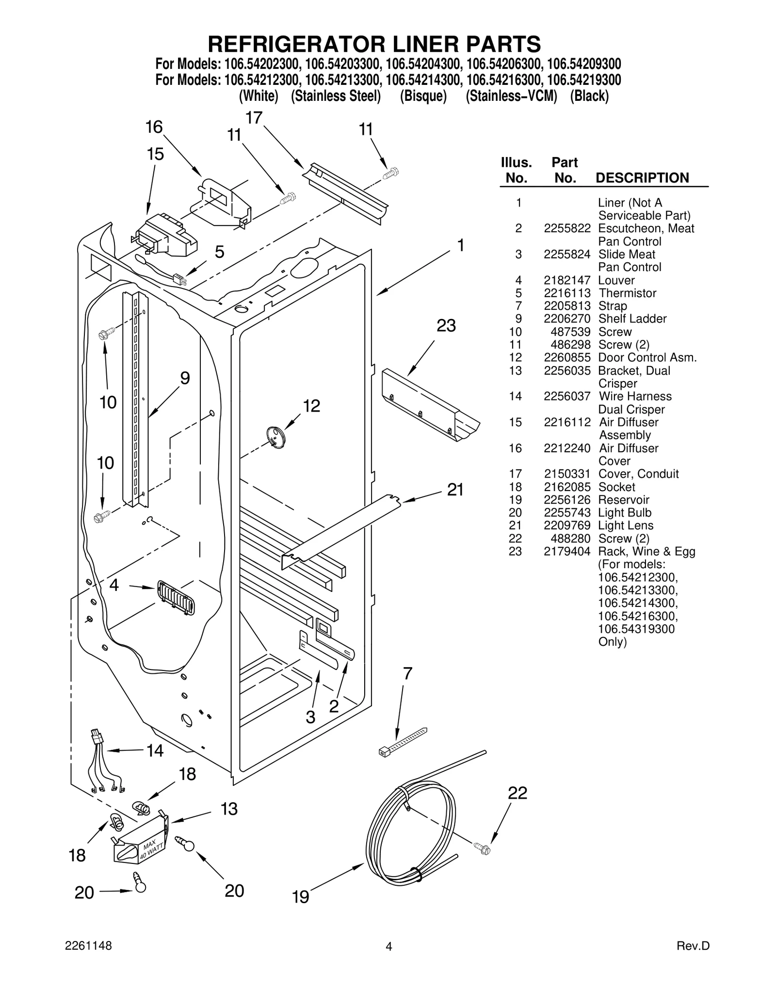REFRIGERATOR LINER PARTS