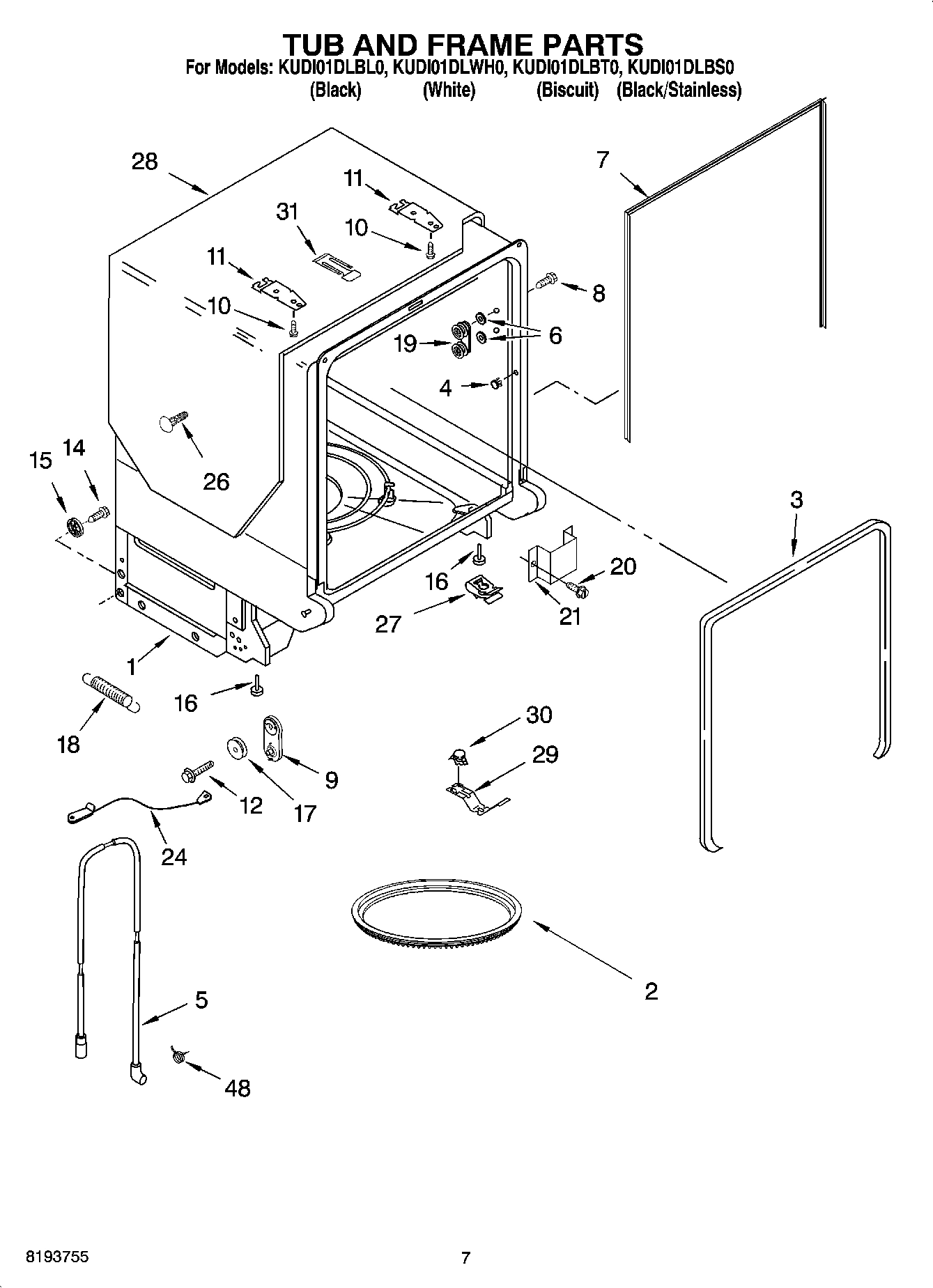 07 - TUB AND FRAME PARTS