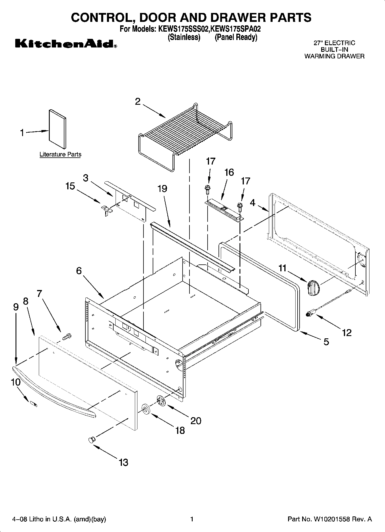 01 - CONTROL, DOOR AND DRAWER PARTS