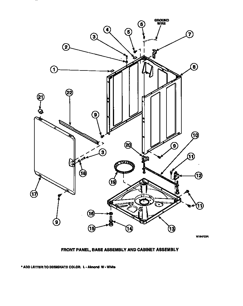 08 - FRONT PANEL, BASE ASSY AND CABINET ASSY