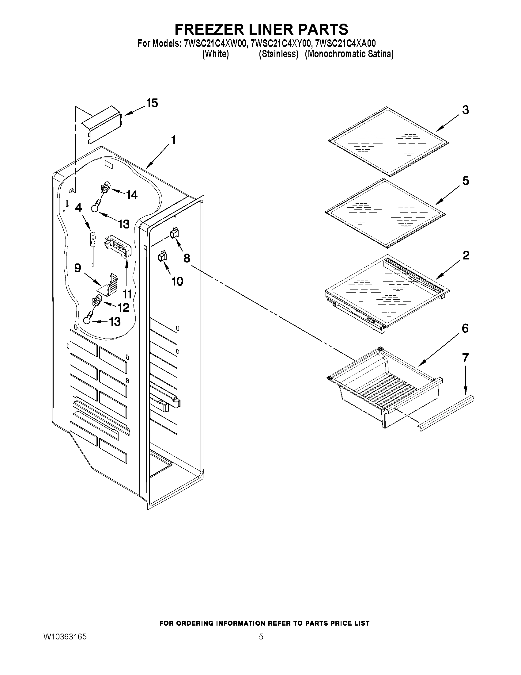04 - FREEZER LINER PARTS