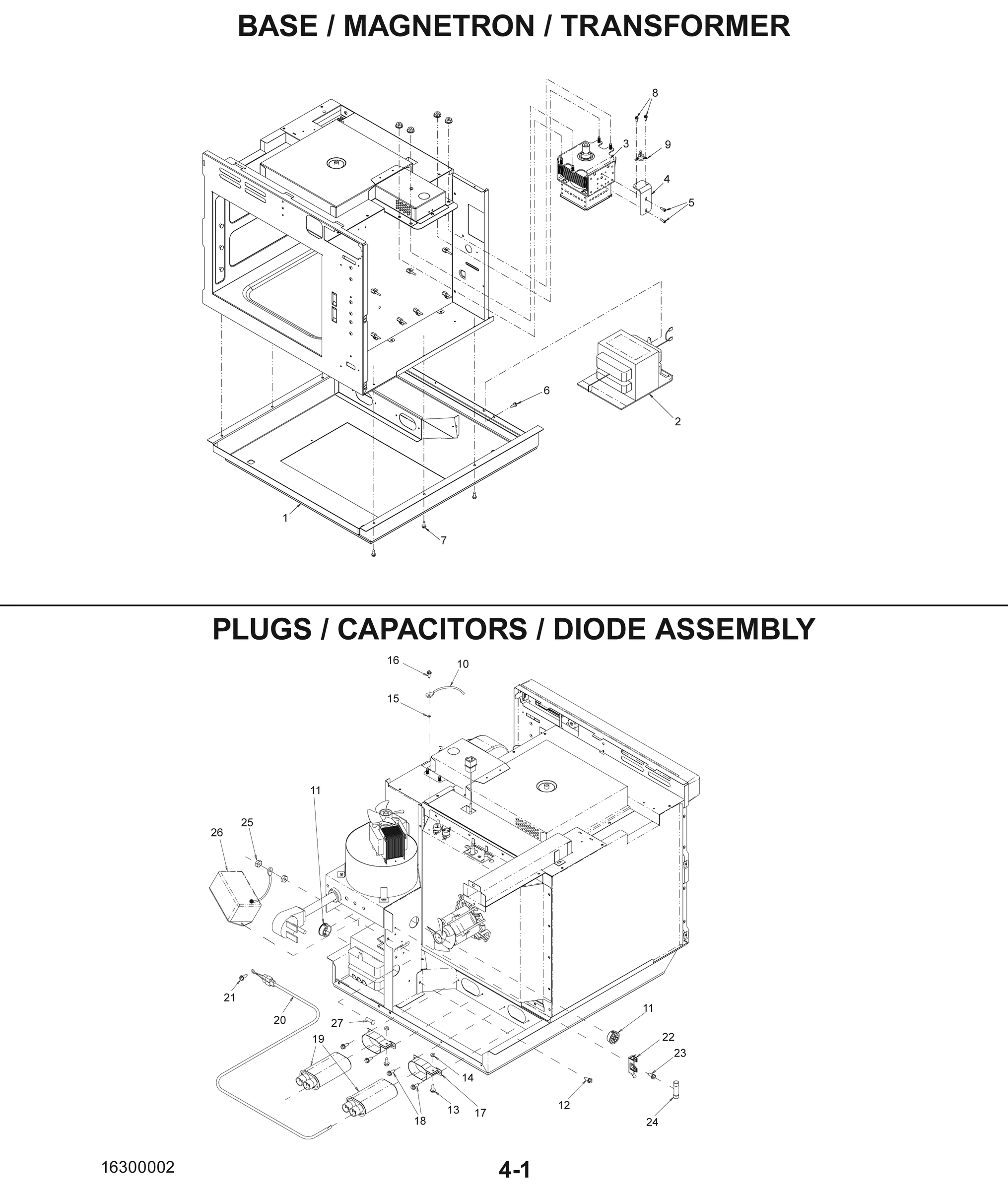 BASE / MAG / TRANSFORMER / PLUGS / CAP / DIODE