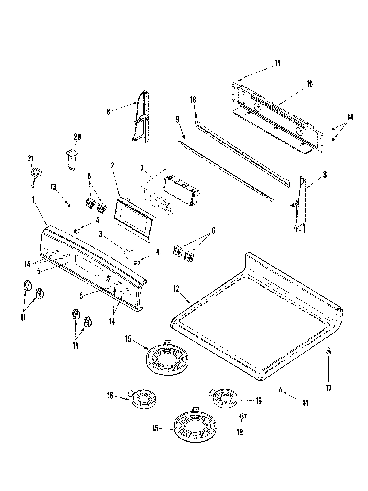 02 - CONTROL PANEL/TOP ASSEMBLY
