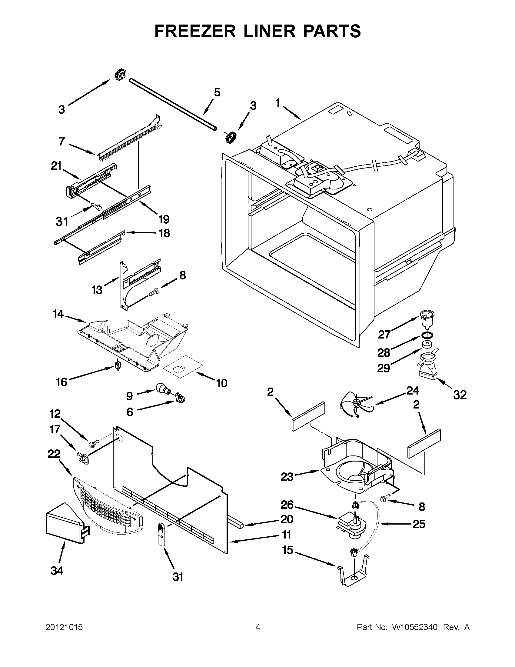 02 - FREEZER LINER PARTS