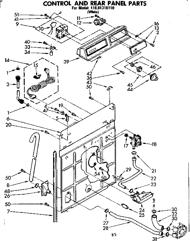 CONTROL AND REAR PANEL PARTS
