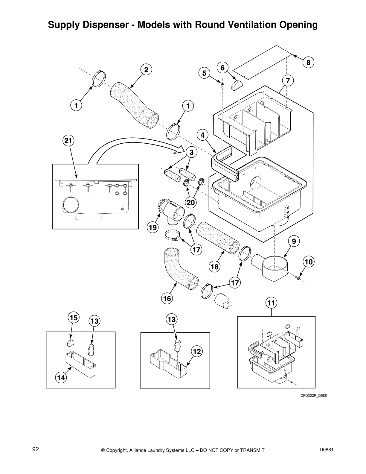 Supply Dispenser - Models with Round Ventilation Opening
