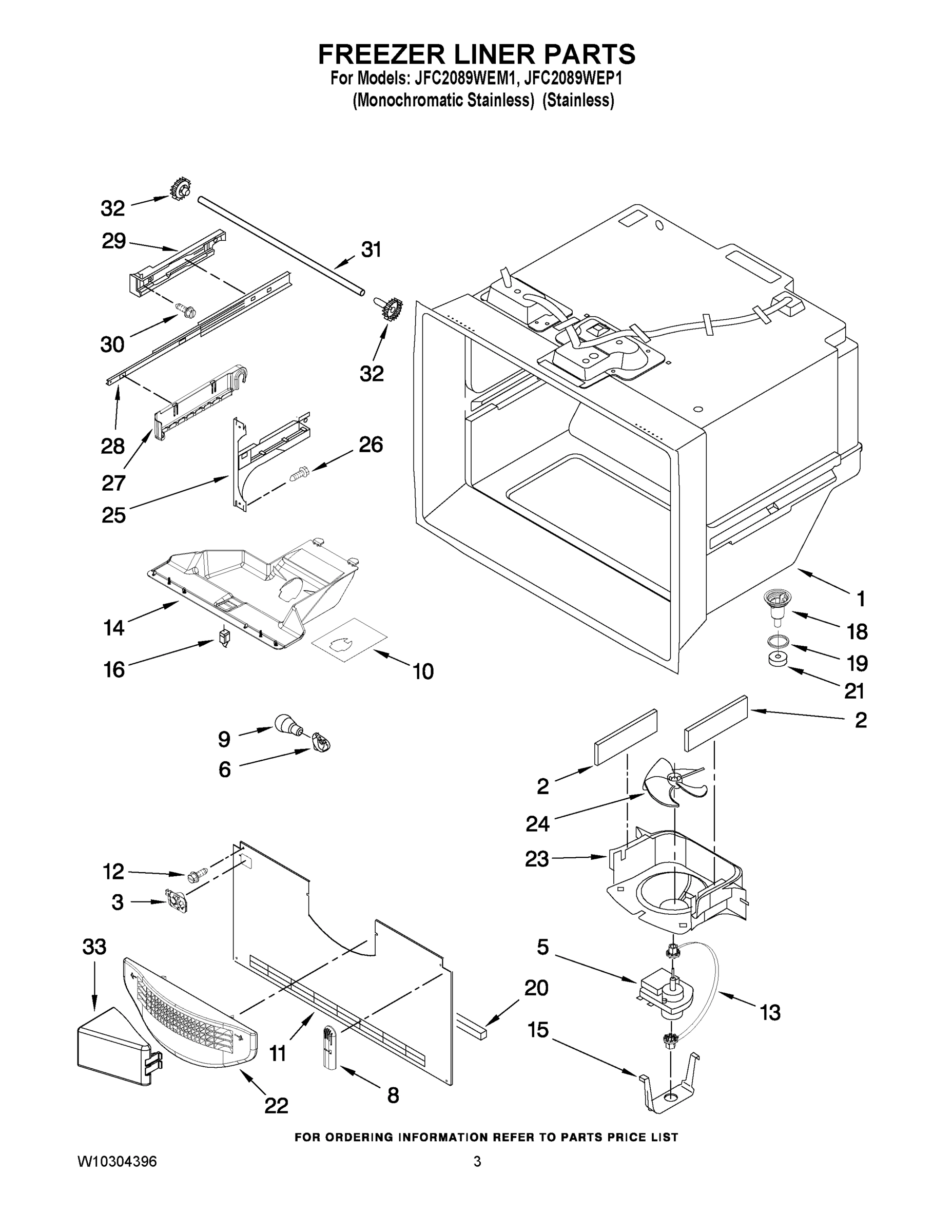 02 - FREEZER LINER PARTS