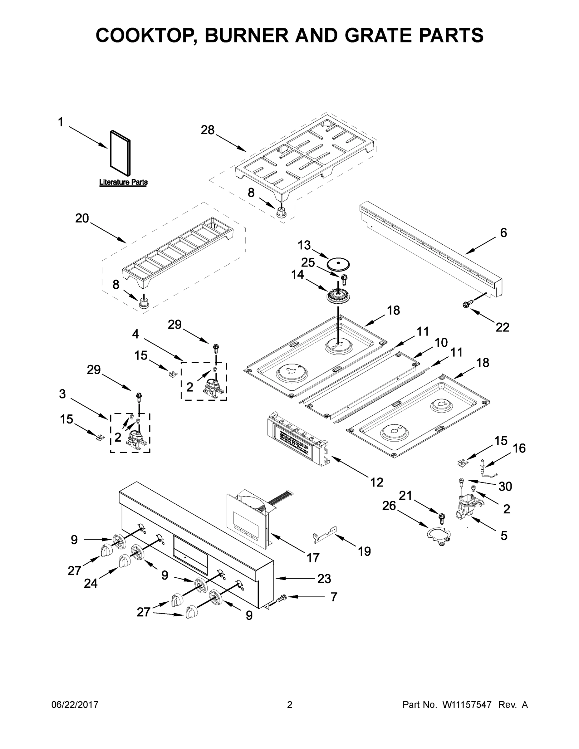 02 - COOKTOP, BURNER AND GRATE PARTS