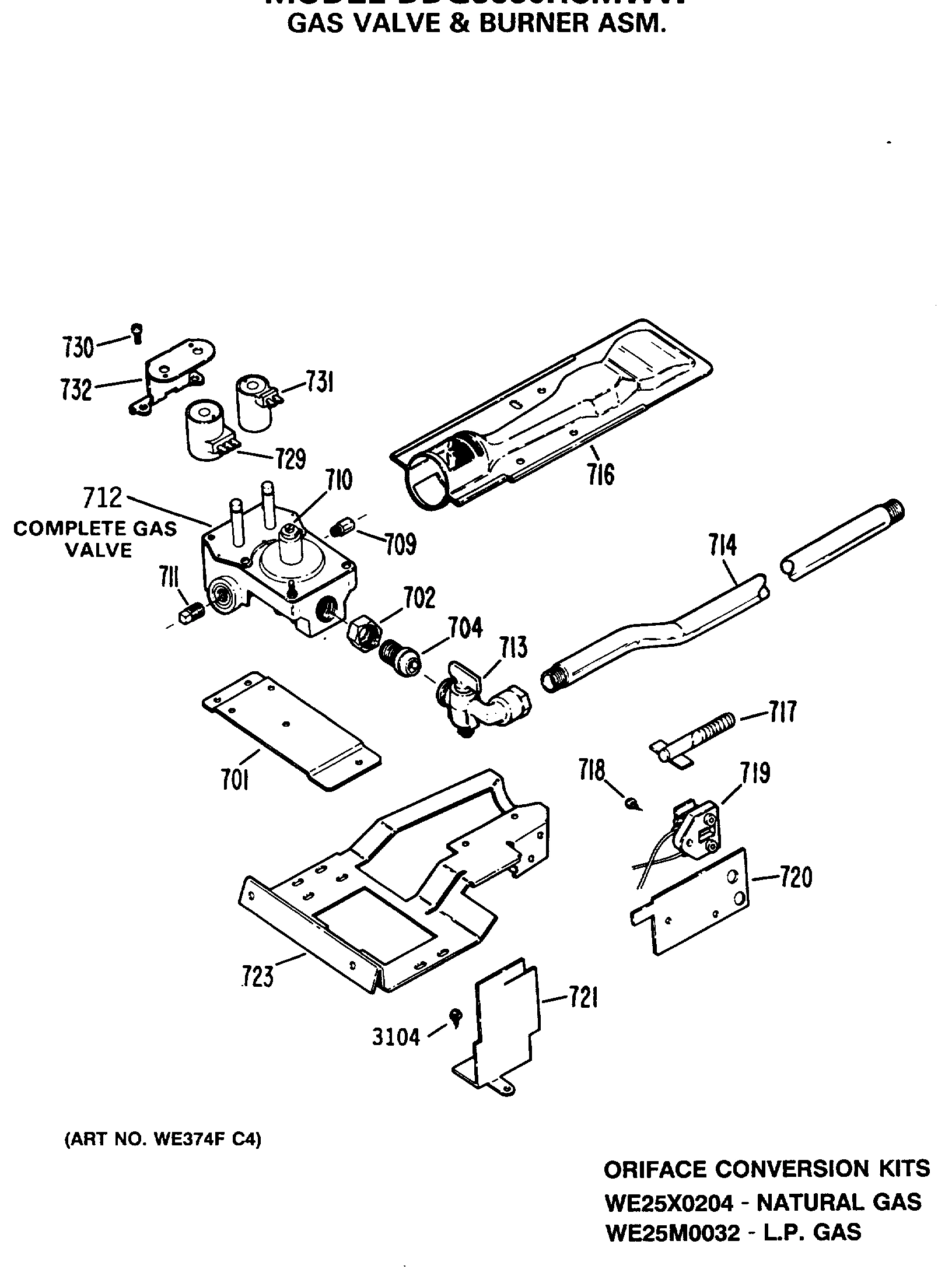 GAS VALVE & BURNER ASM.