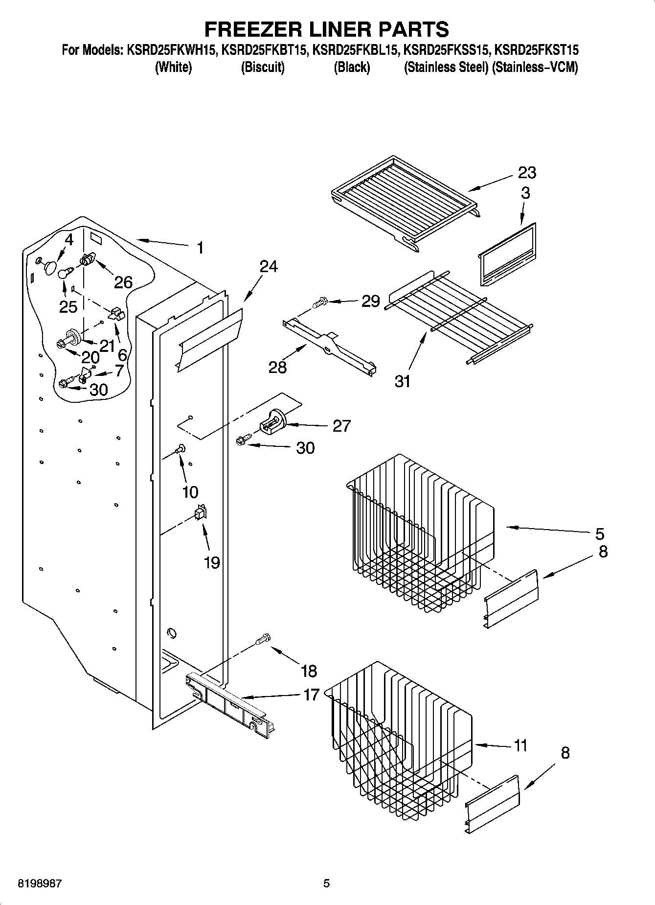 04 - FREEZER LINER PARTS
