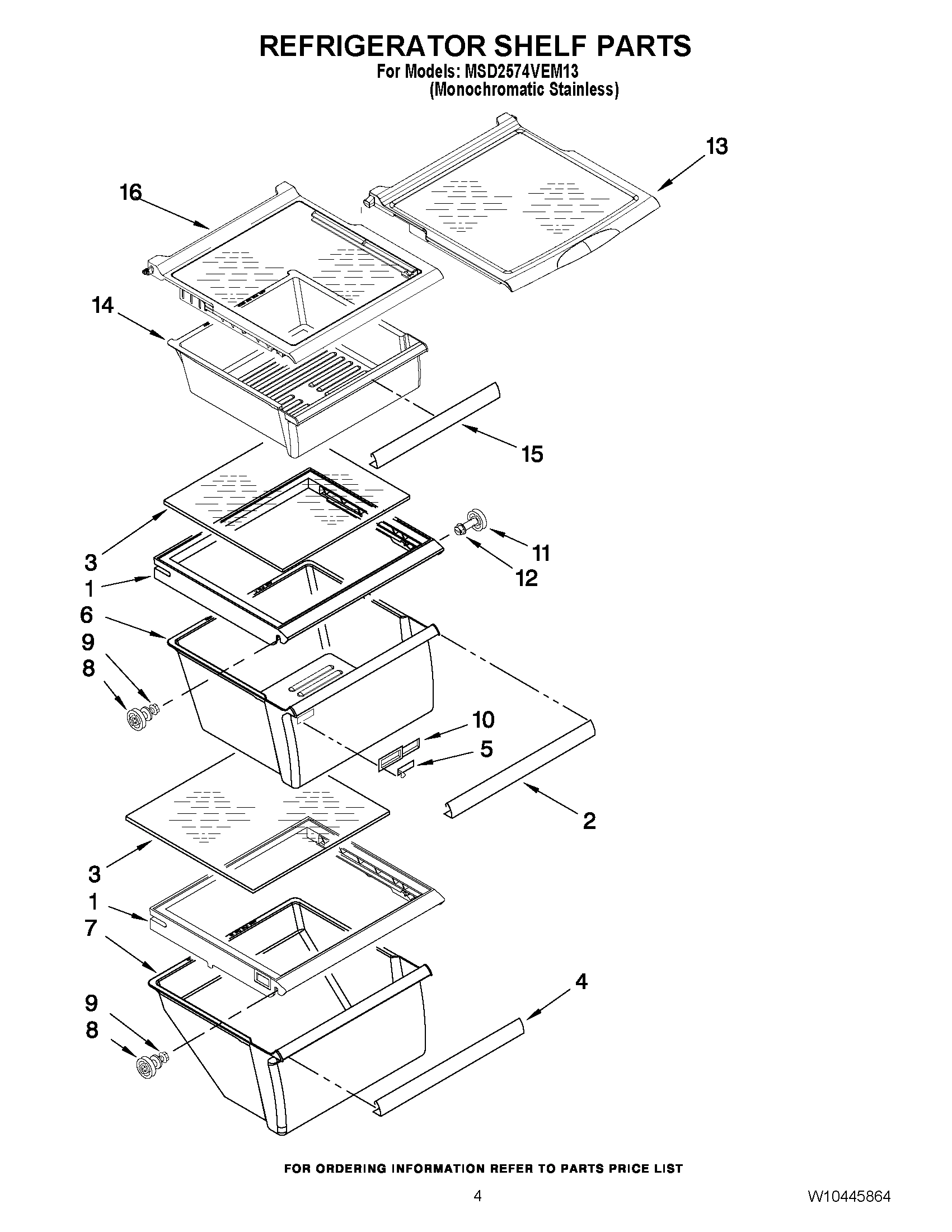 03 - REFRIGERATOR SHELF PARTS