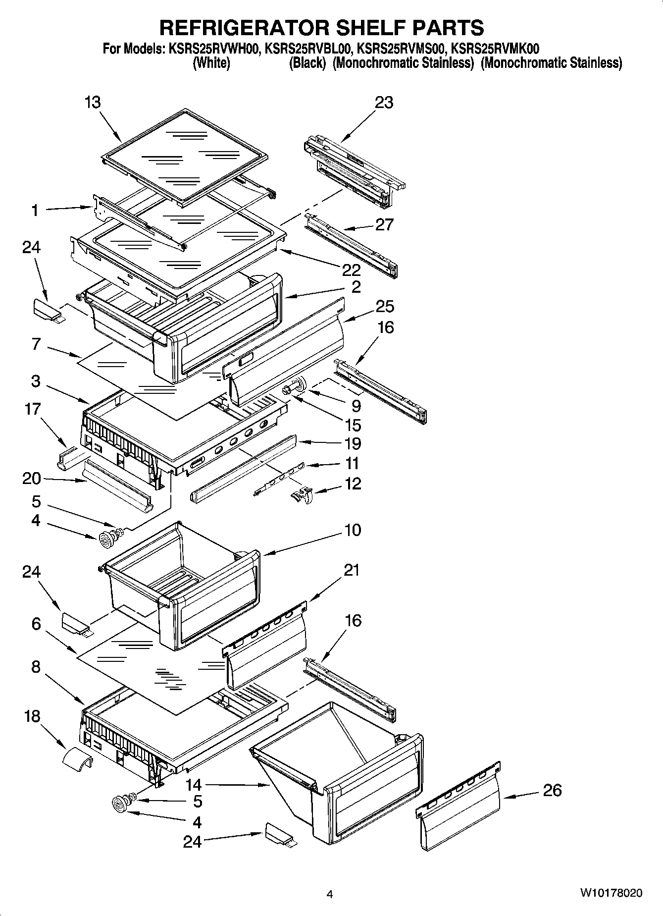 03 - REFRIGERATOR SHELF PARTS