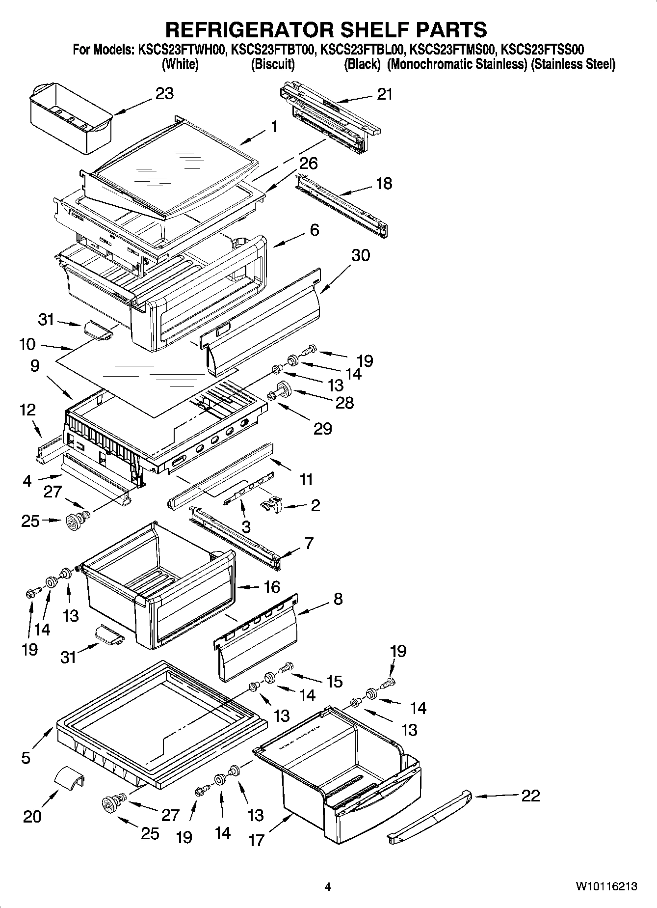 03 - REFRIGERATOR SHELF PARTS