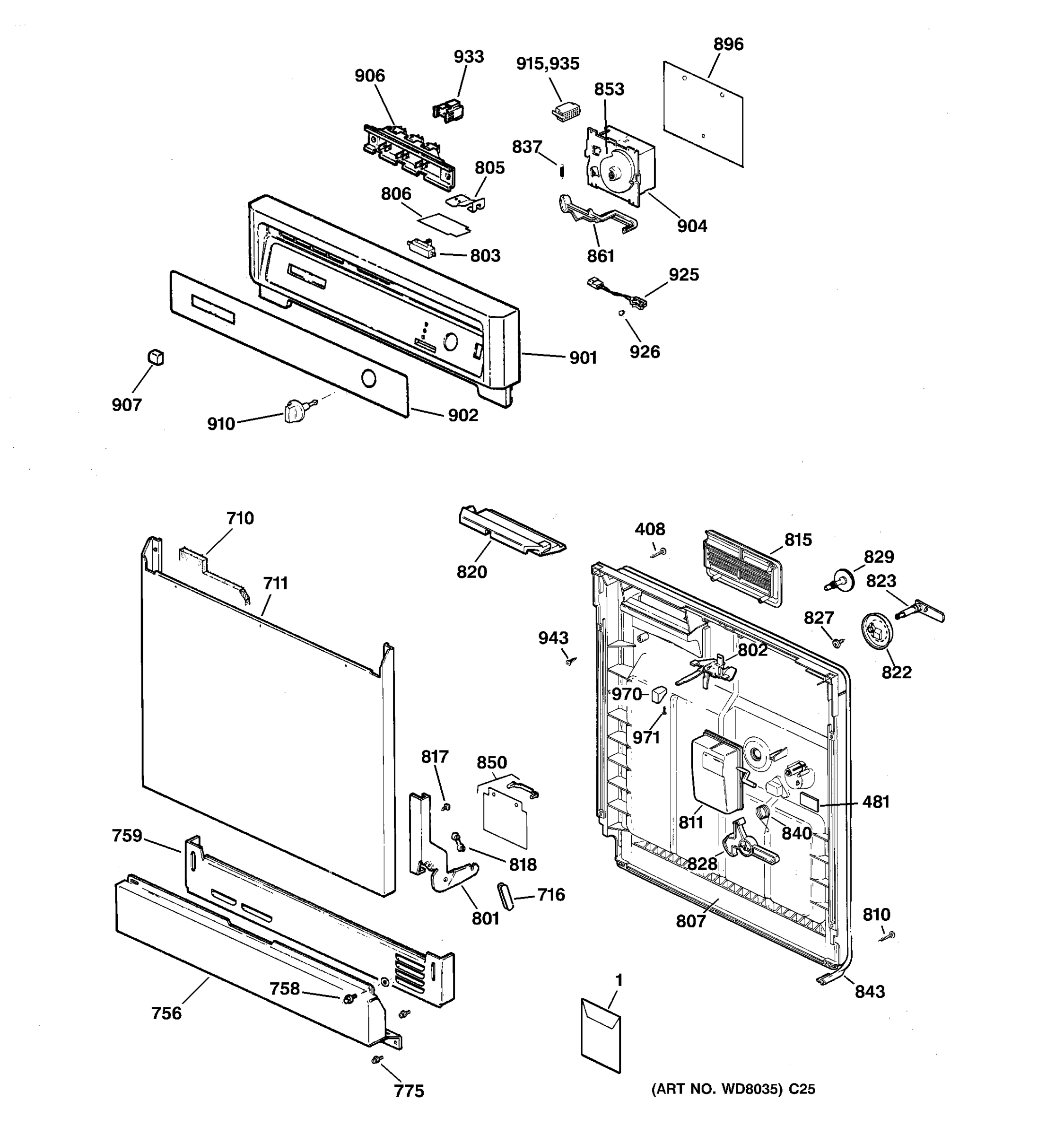 ESCUTCHEON & DOOR ASSEMBLY