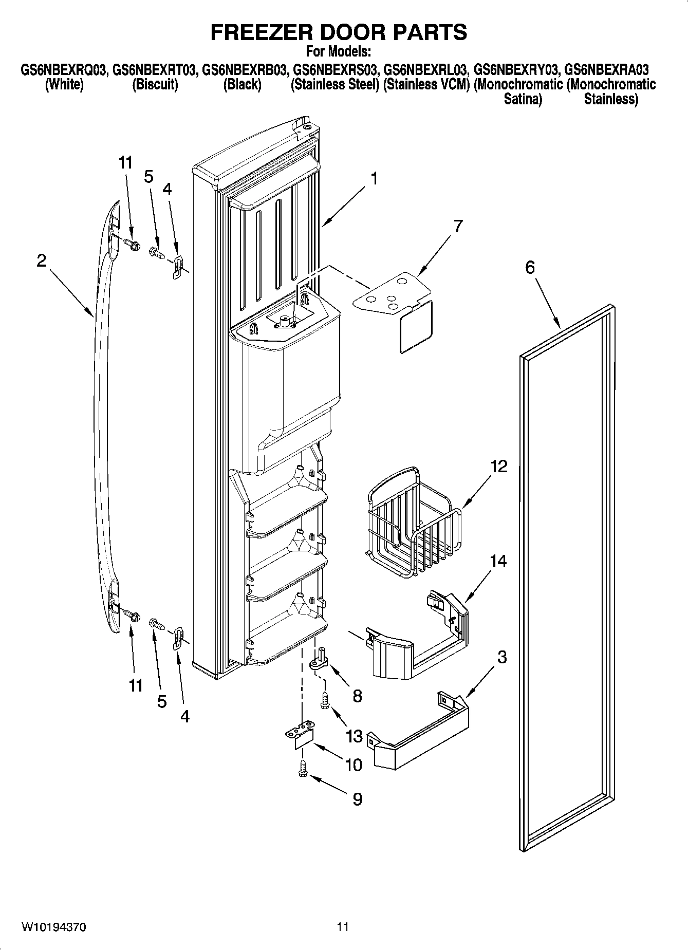 07 - FREEZER DOOR PARTS