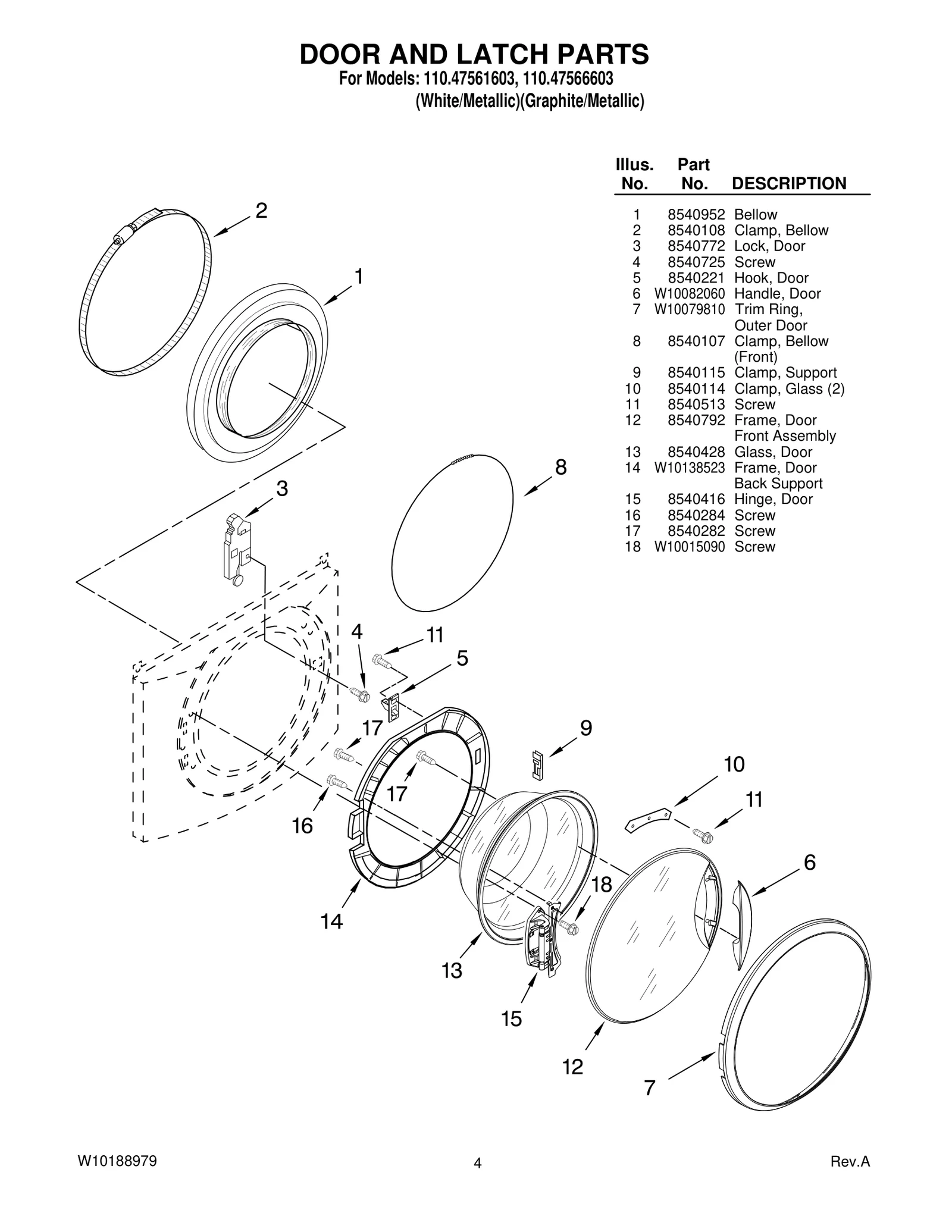 DOOR AND LATCH PARTS
