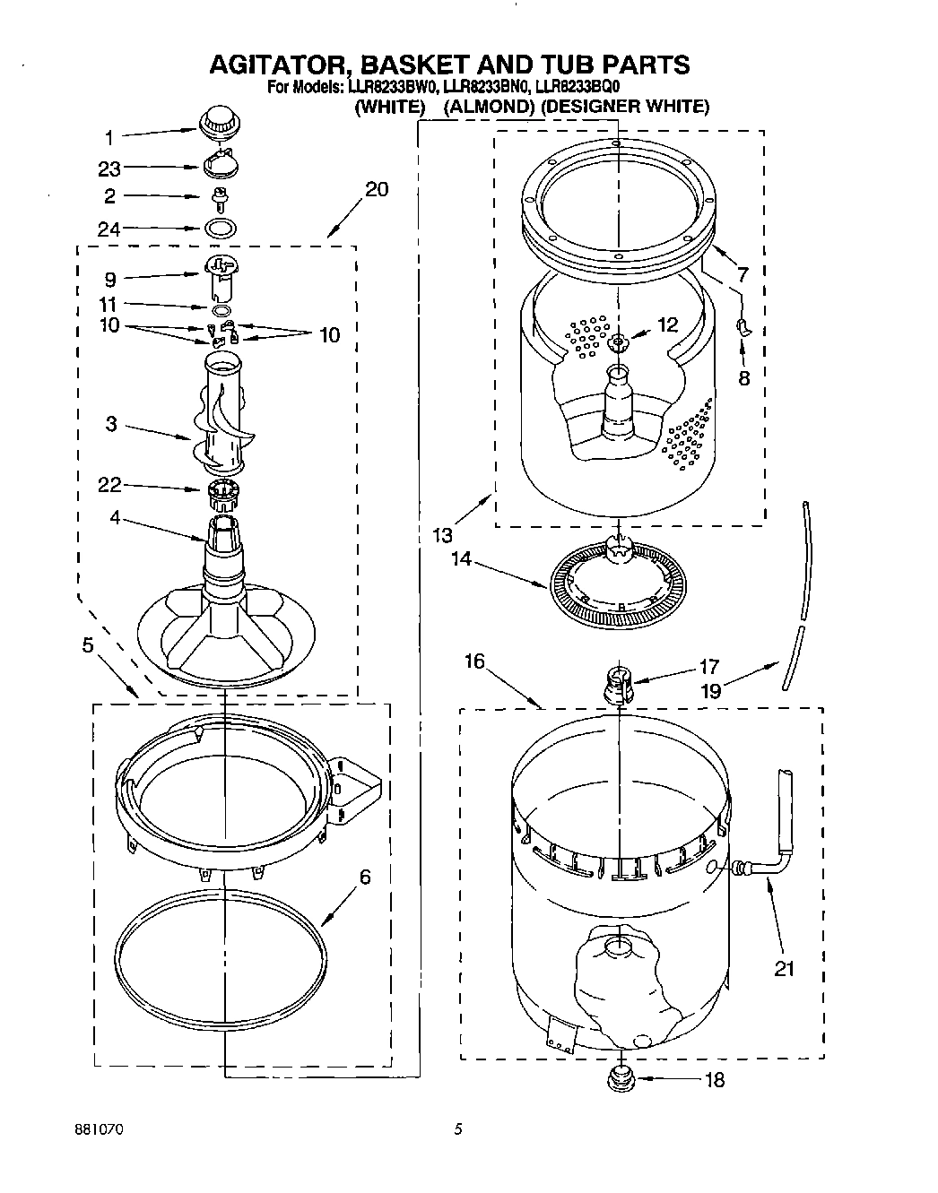 03 - AGITATOR, BASKET, AND TUB