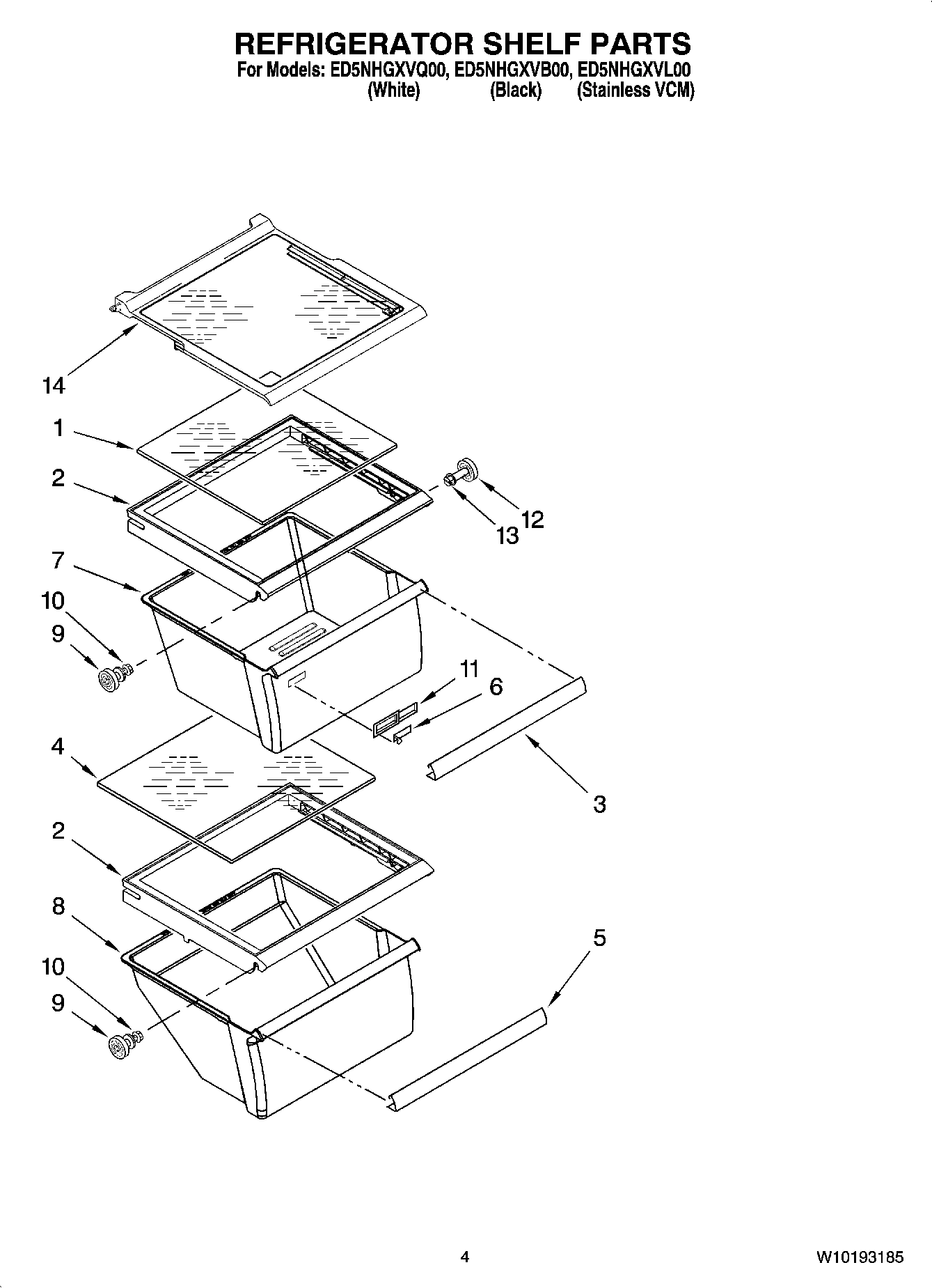 03 - REFRIGERATOR SHELF PARTS