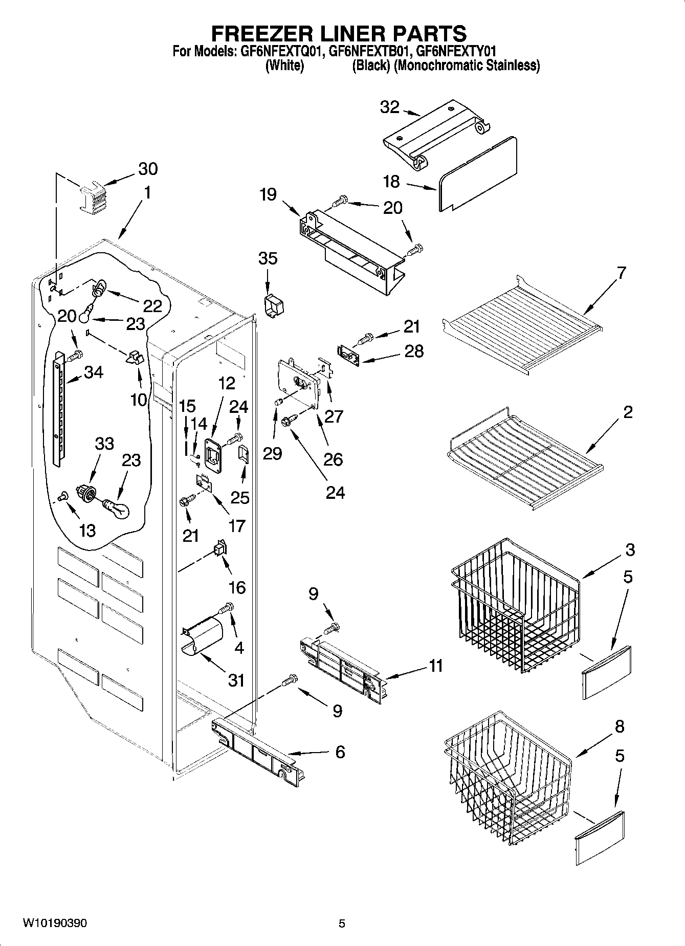 04 - FREEZER LINER PARTS