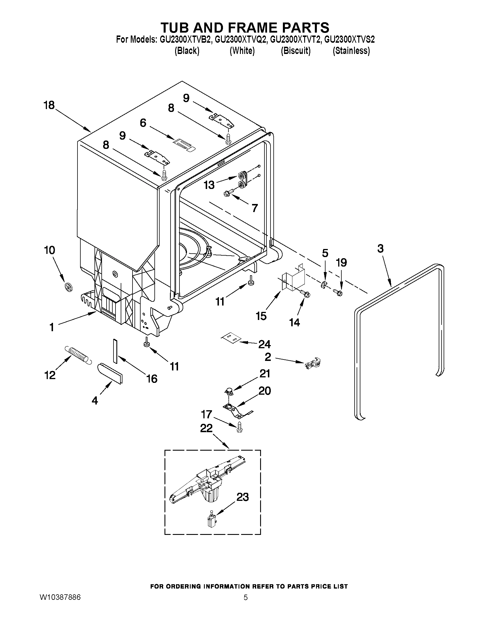 05 - TUB AND FRAME PARTS