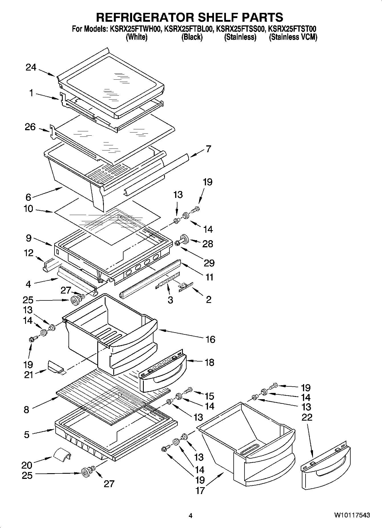 03 - REFRIGERATOR SHELF PARTS