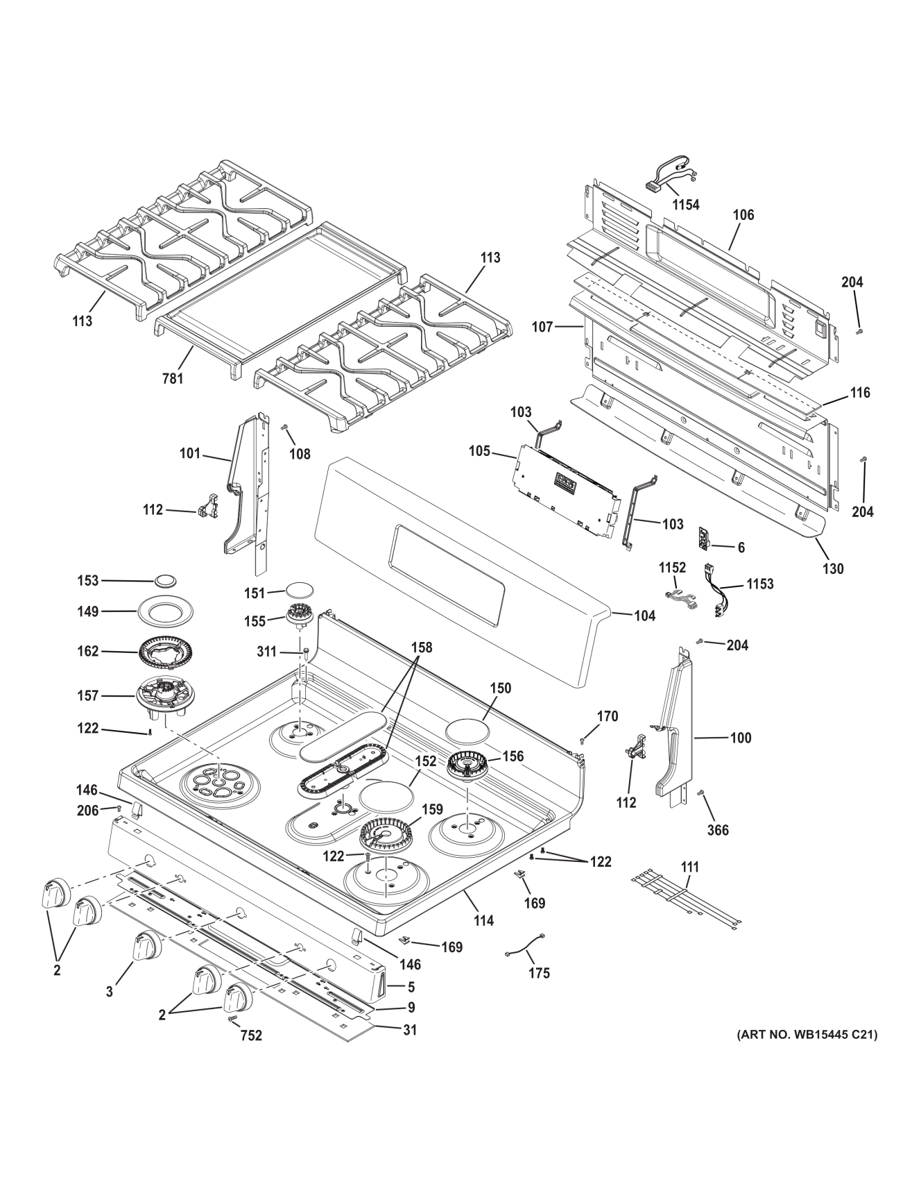 CONTROL PANEL & COOKTOP
