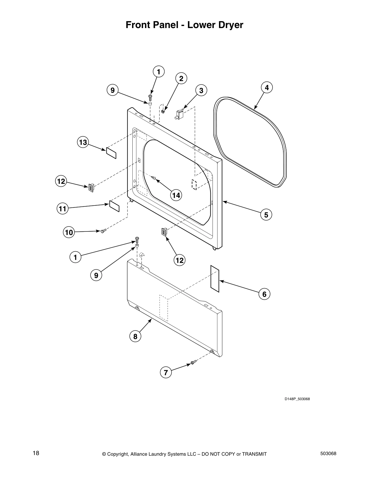 Front Panel - Lower Dryer