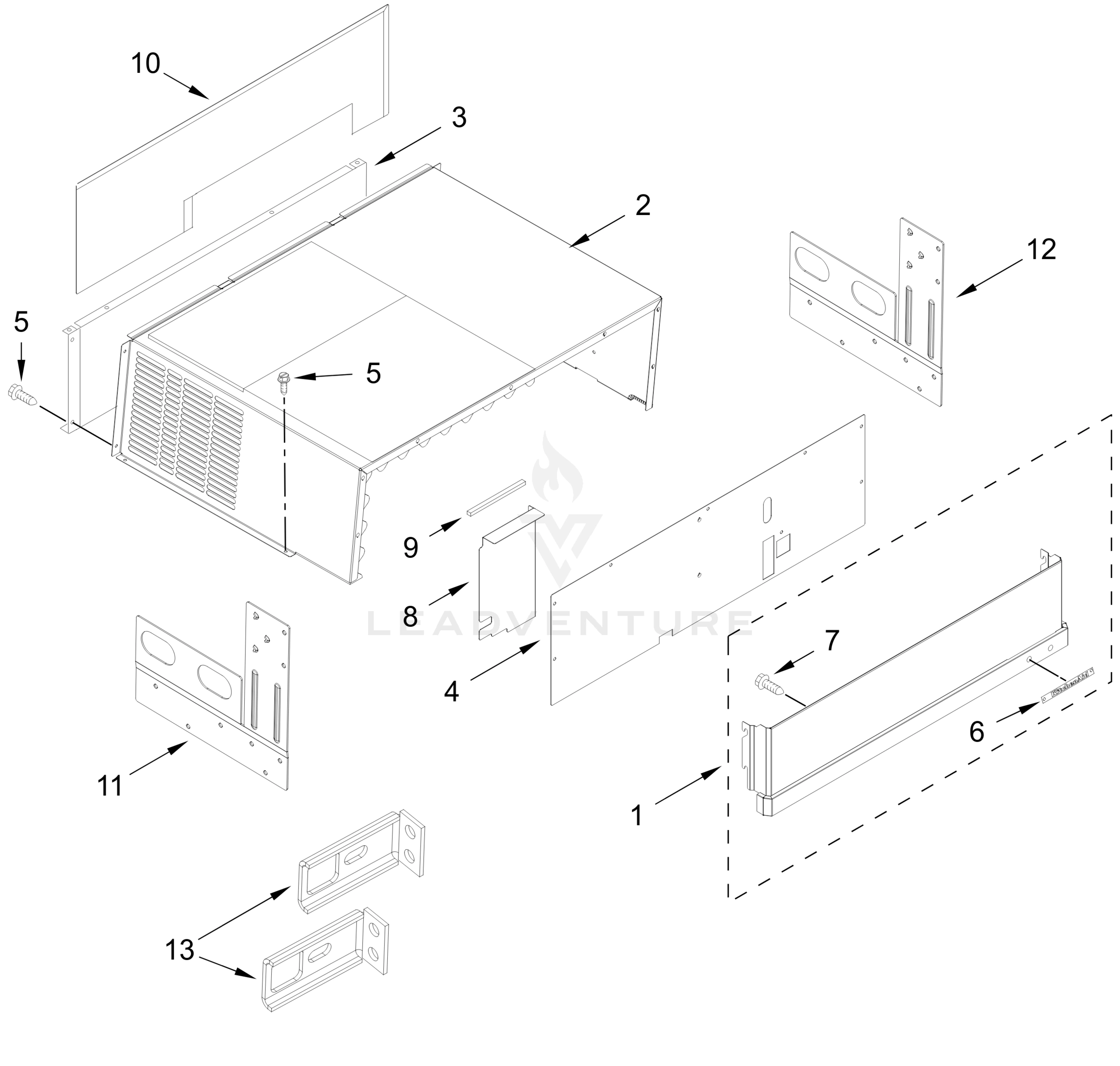TOP GRILLE AND UNIT COVER PARTS