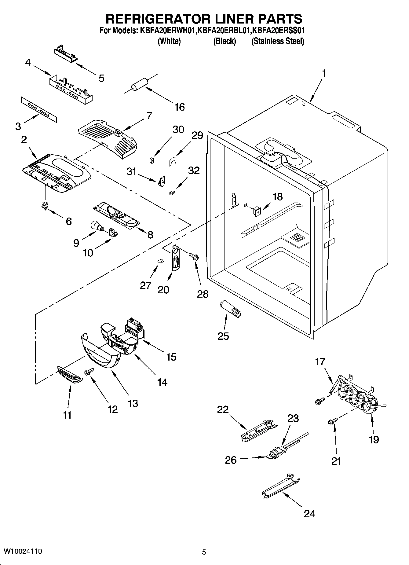 03 - REFRIGERATOR LINER PARTS