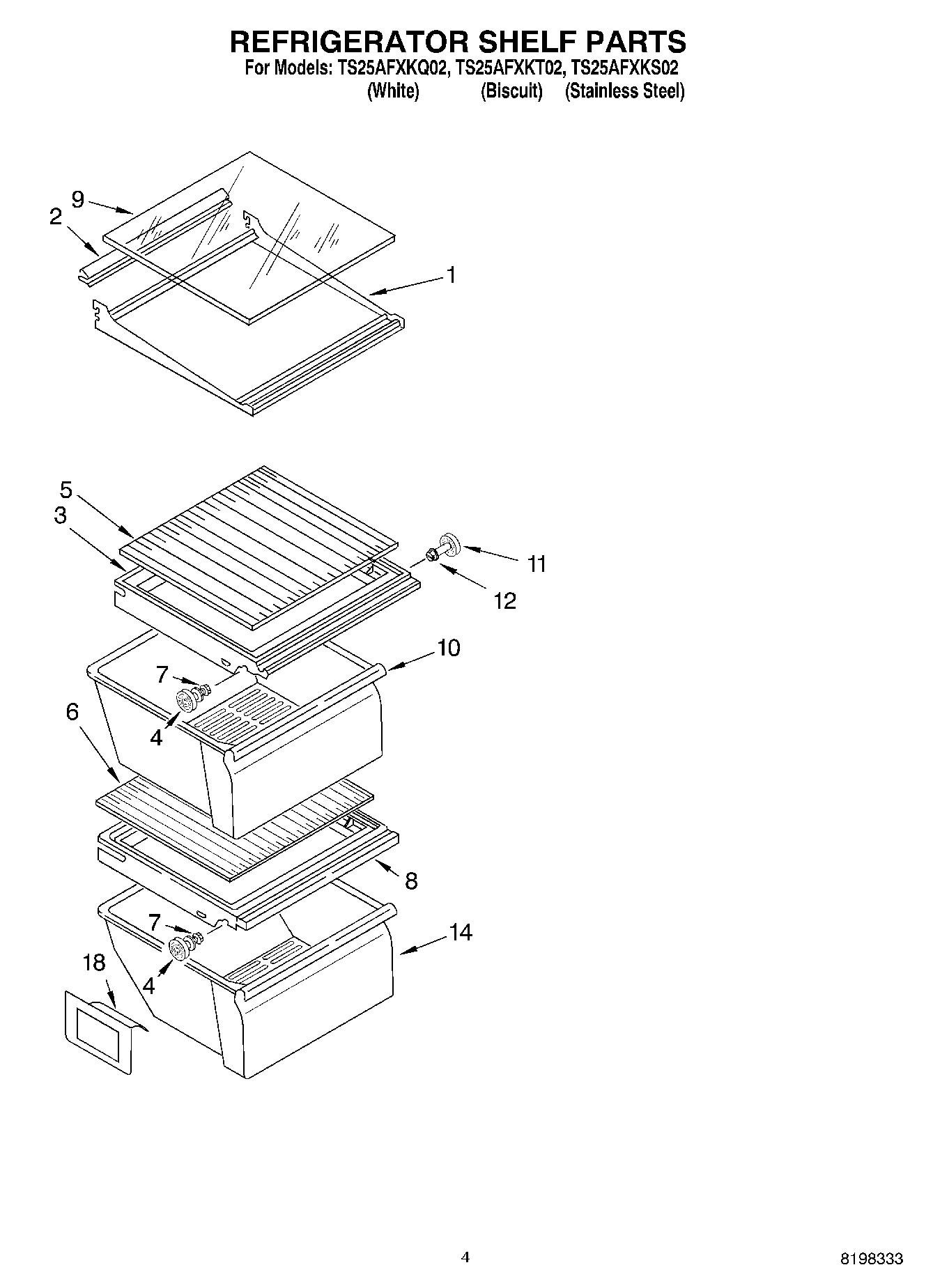 03 - REFRIGERATOR SHELF PARTS