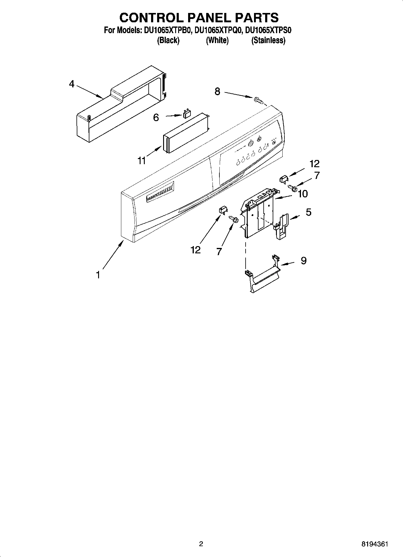 02 - CONTROL PANEL PARTS